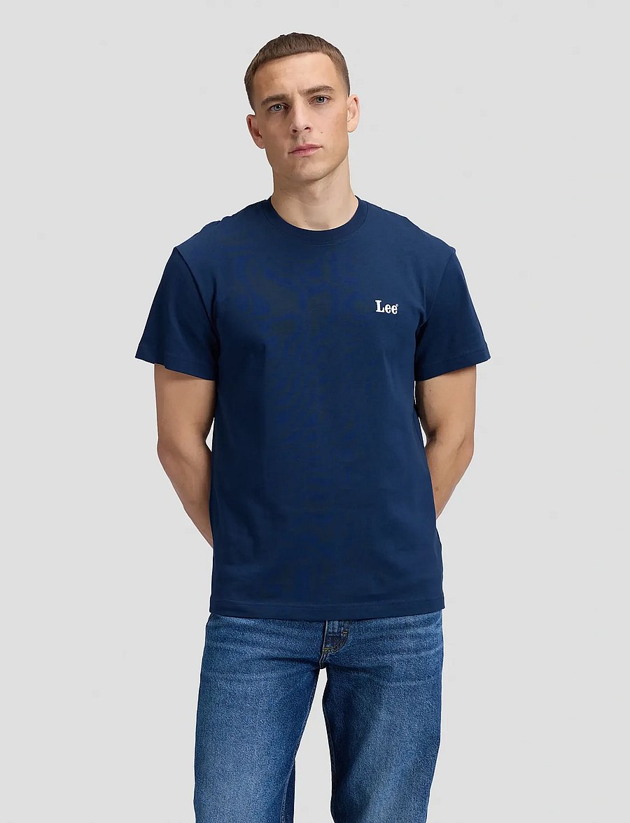 Lee Jeans - SS SMALL LOGO TEE - short-sleeved t-shirts - dress blues - 0
