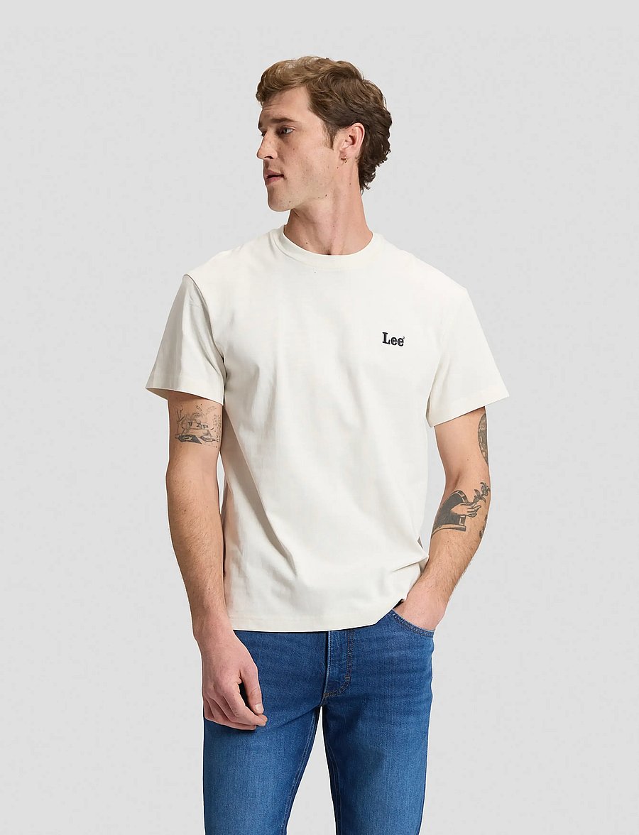 Lee Jeans - SS SMALL LOGO TEE - lühikeste varrukatega t-särgid - ecru - 0