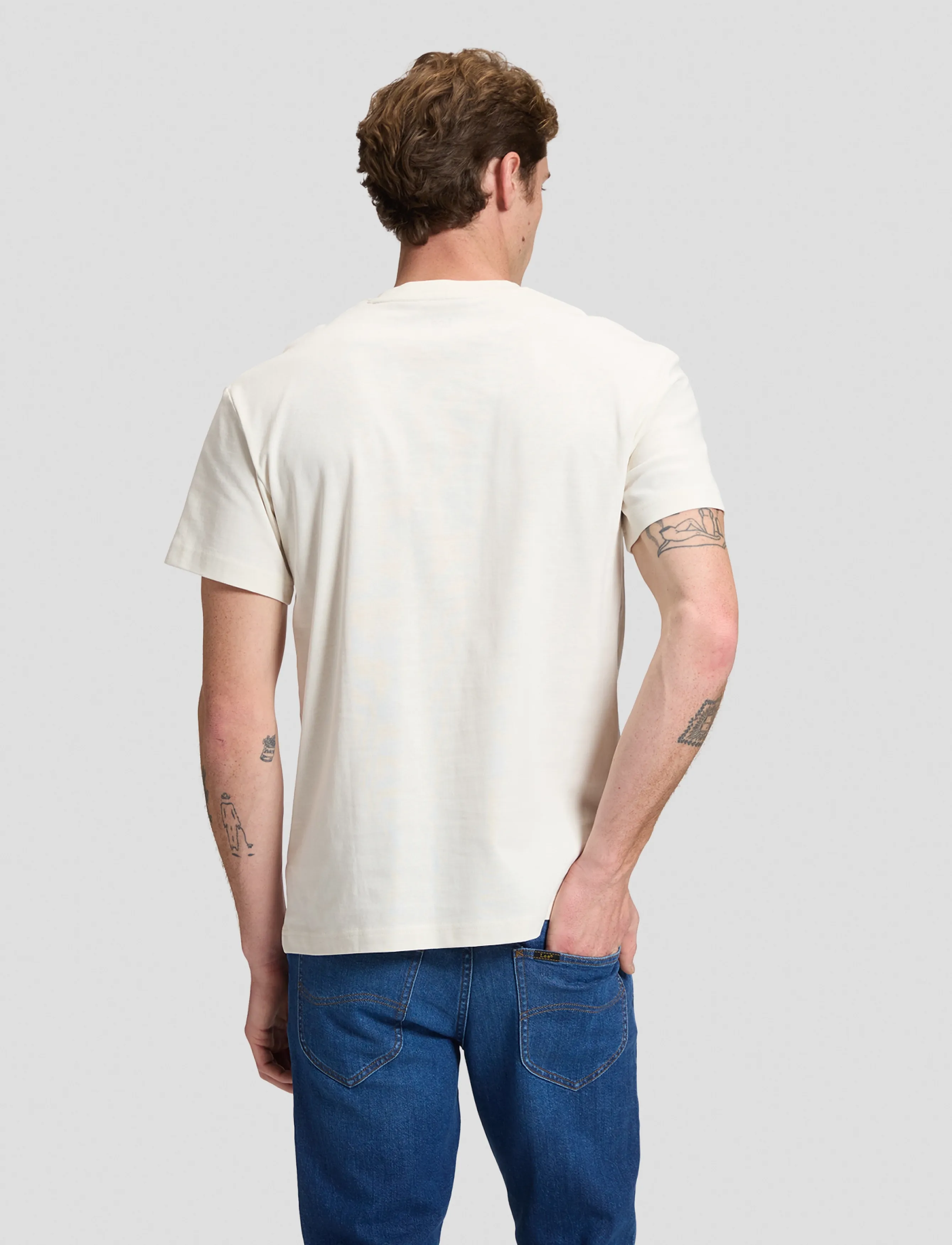 Lee Jeans - SS SMALL LOGO TEE - lühikeste varrukatega t-särgid - ecru - 2