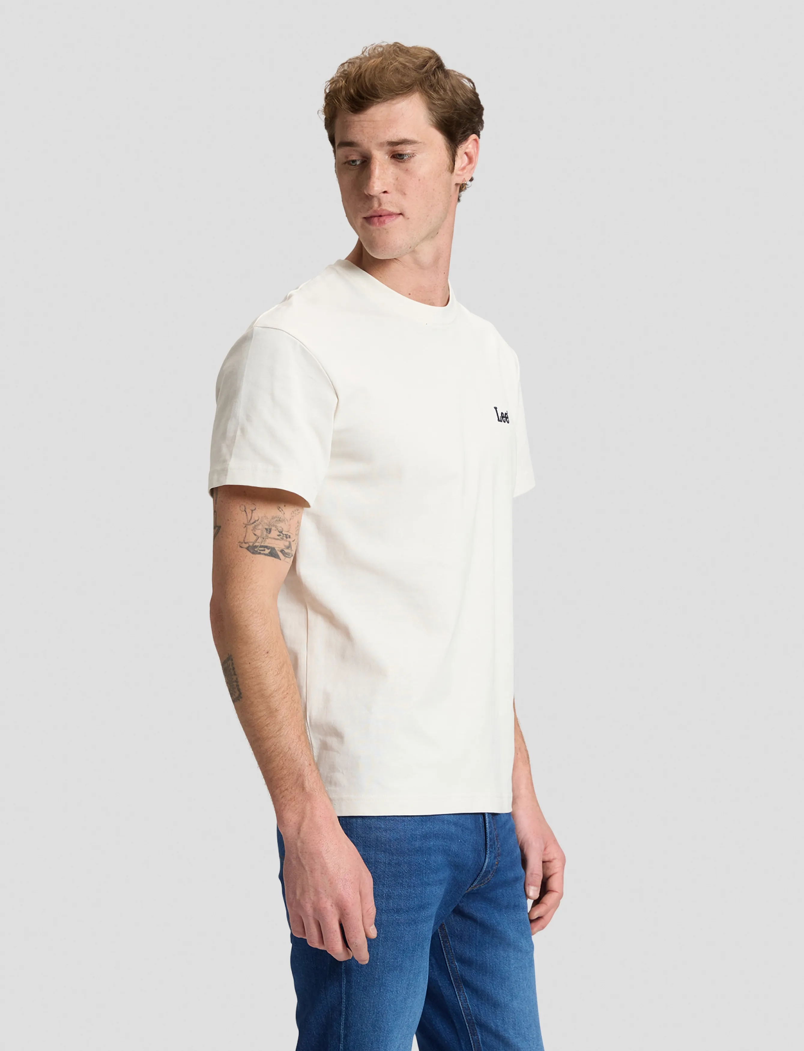 Lee Jeans - SS SMALL LOGO TEE - lühikeste varrukatega t-särgid - ecru - 4