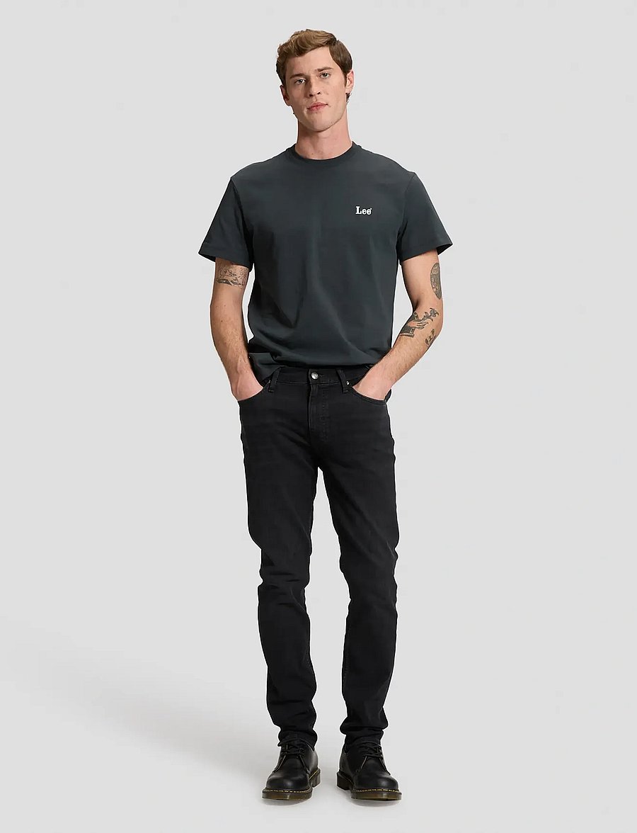 Lee Jeans - SS SMALL LOGO TEE - short-sleeved t-shirts - washed black - 3