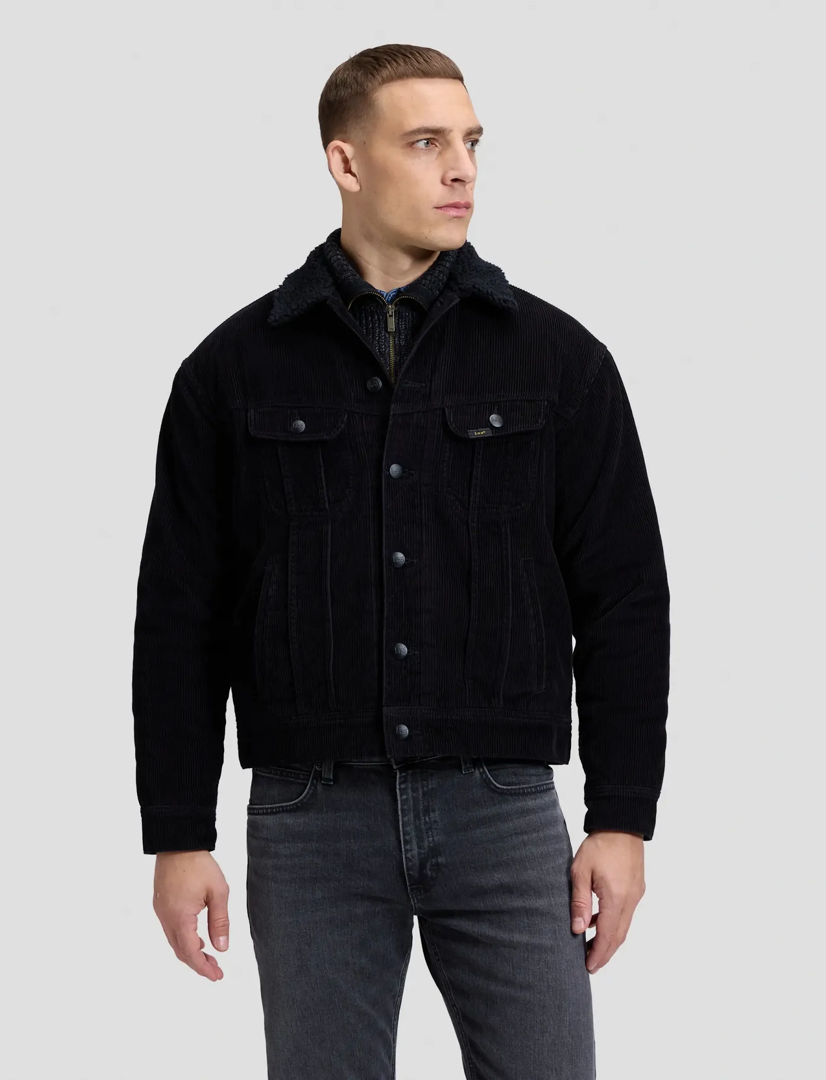 Lee Jeans RELAXED SHERPA JACKET - Jacken - BLACK / black