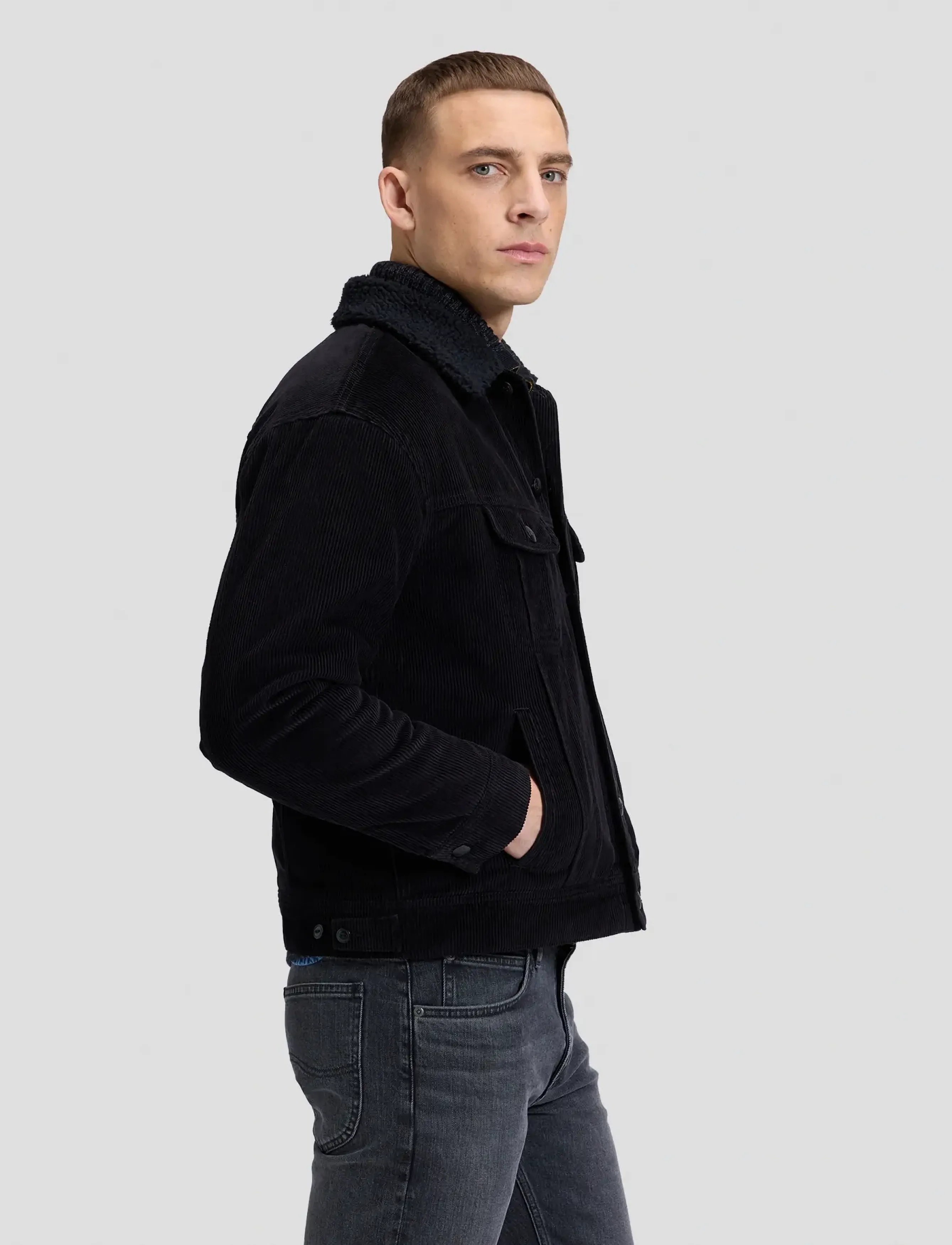 Lee Jeans - RELAXED SHERPA JACKET - daunenjacken - black - 4