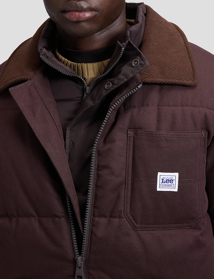 Lee Jeans - WORKWEAR PUFFER - efterårsjakker - chocolate torte - 5