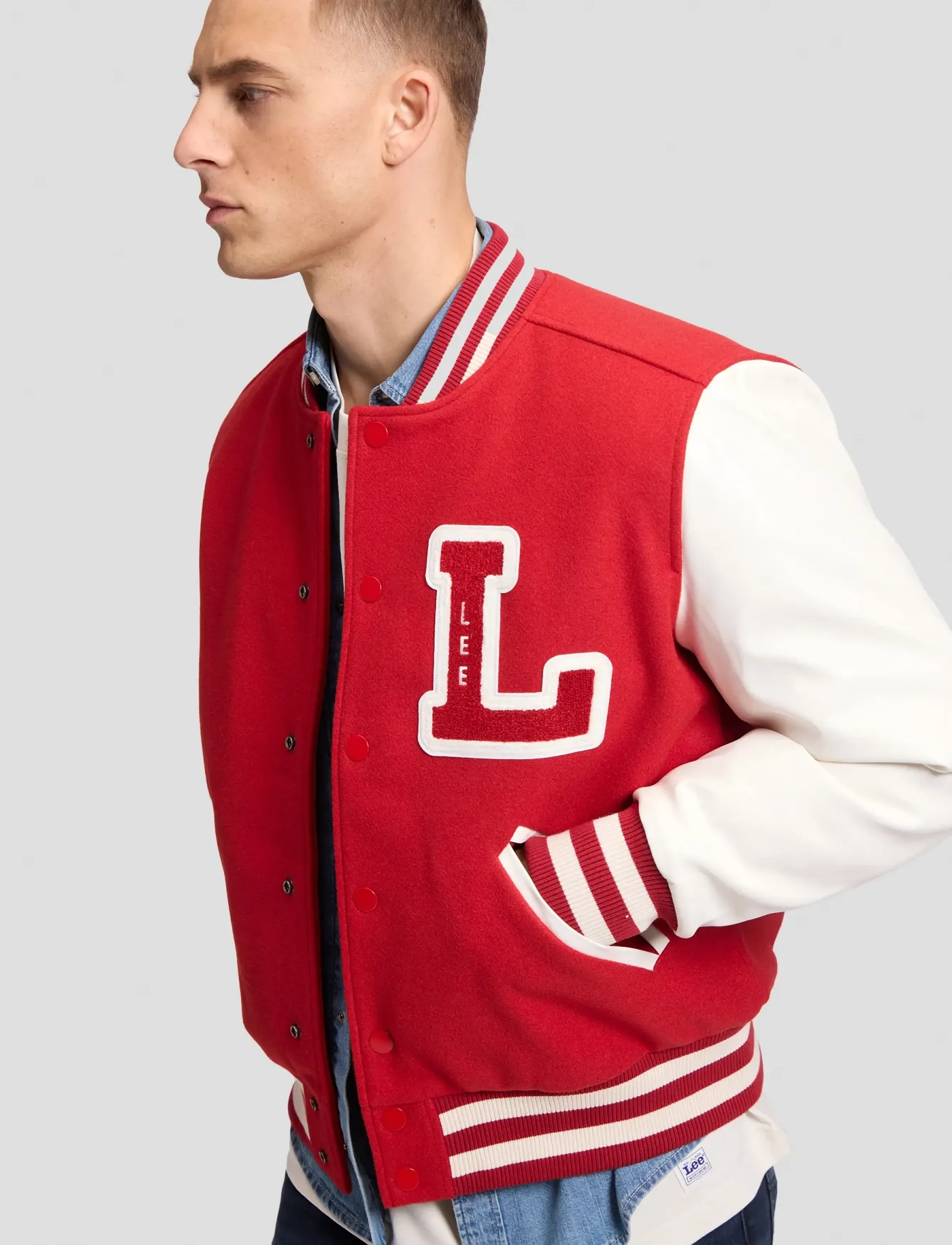 Lee Jeans LETTERMAN JKT - Kleidung - SAMBA / red