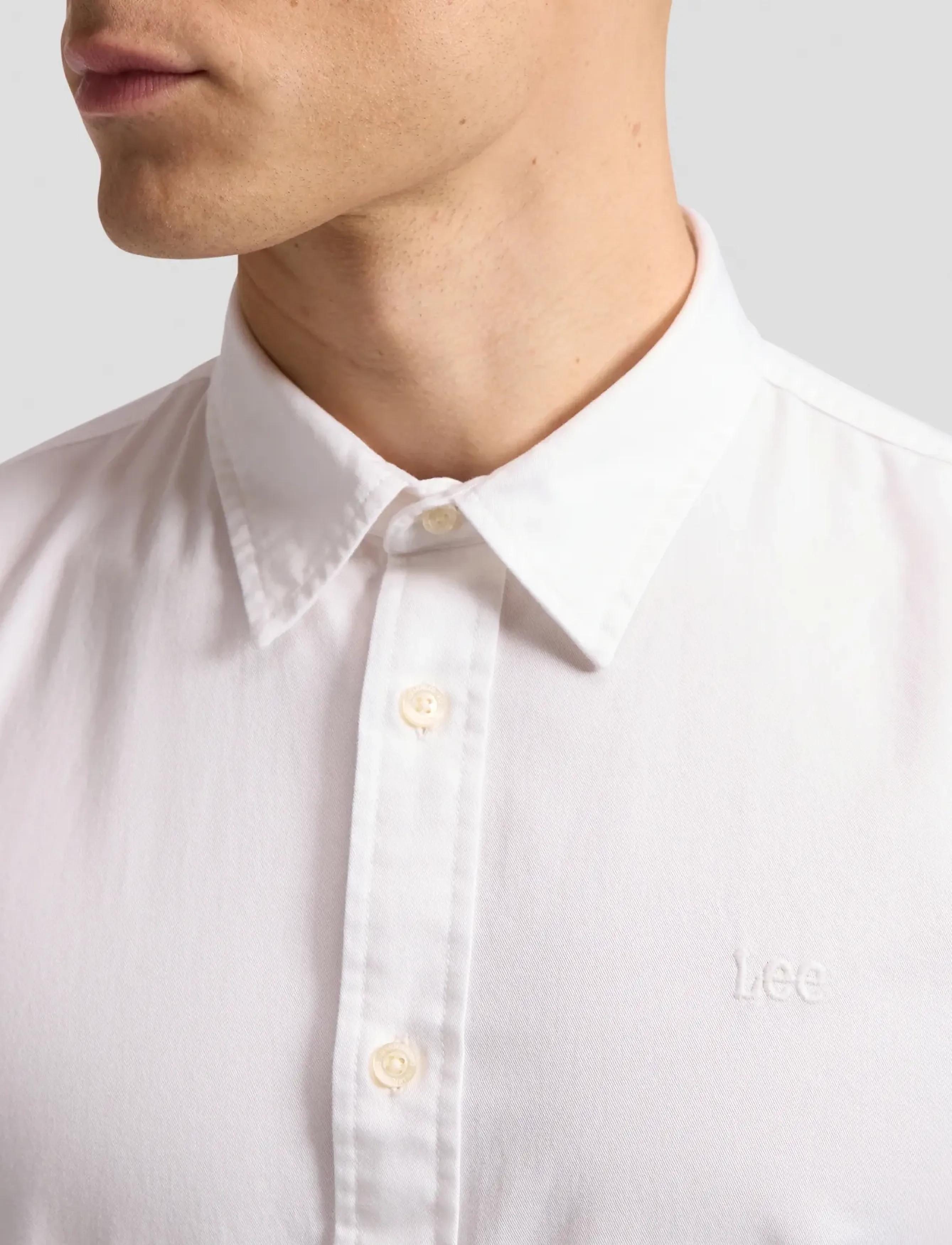 Lee Jeans - LS CLEAN SHIRT - casual hemden - bright white - 5