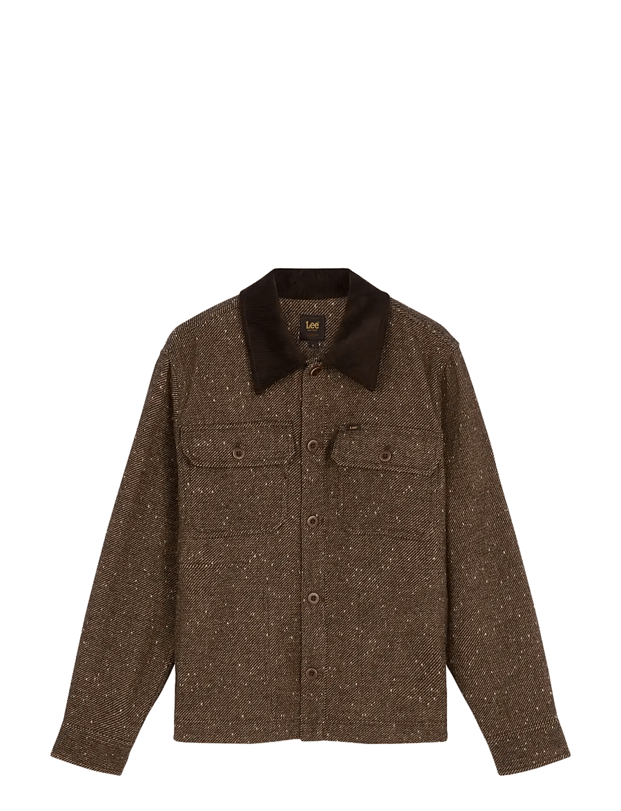 Lee Jeans - CORD COLLAR MIX OVERSHIRT - jakker - chocolate torte - 1