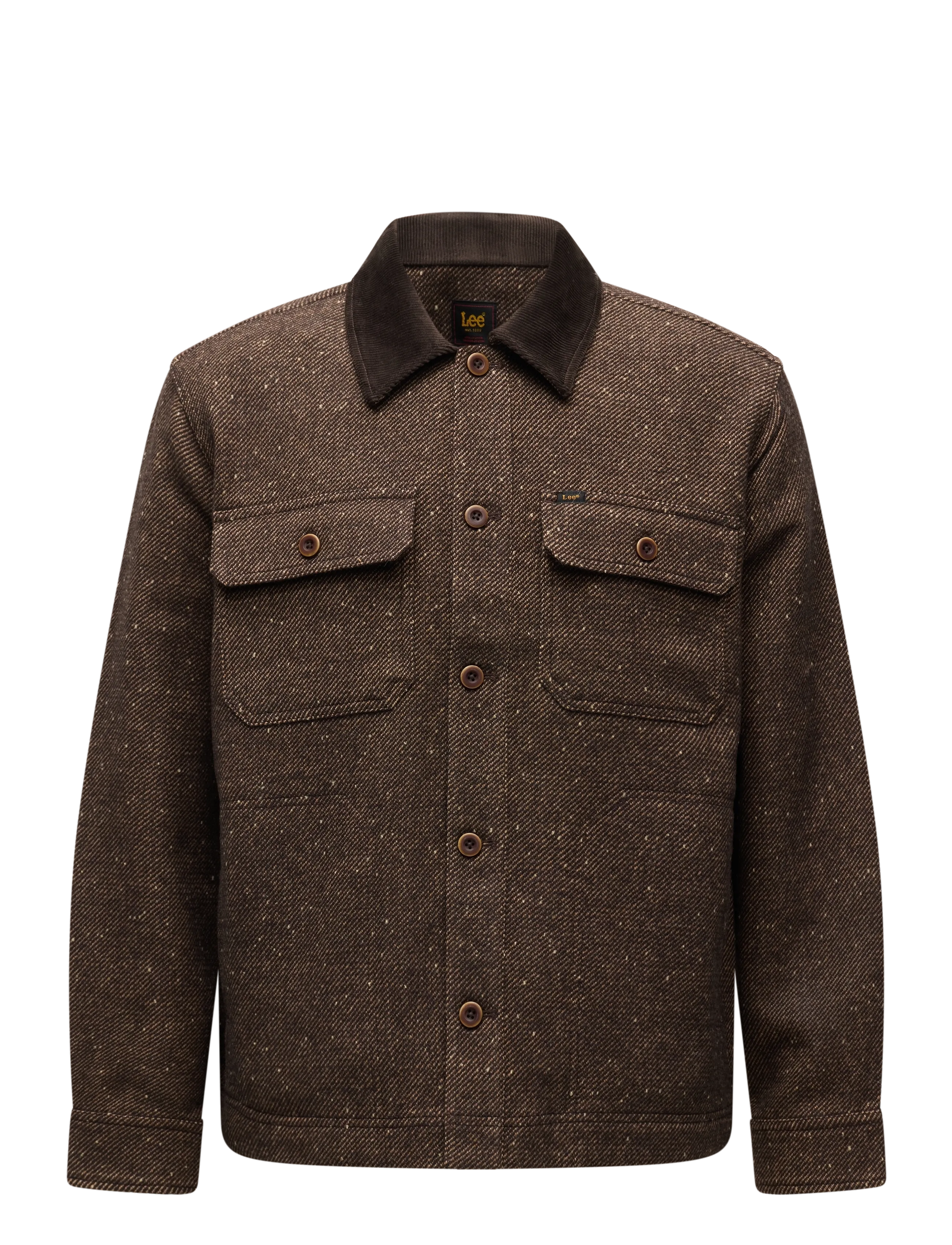 Lee Jeans - CORD COLLAR MIX OVERSHIRT - jackor - chocolate torte - 1