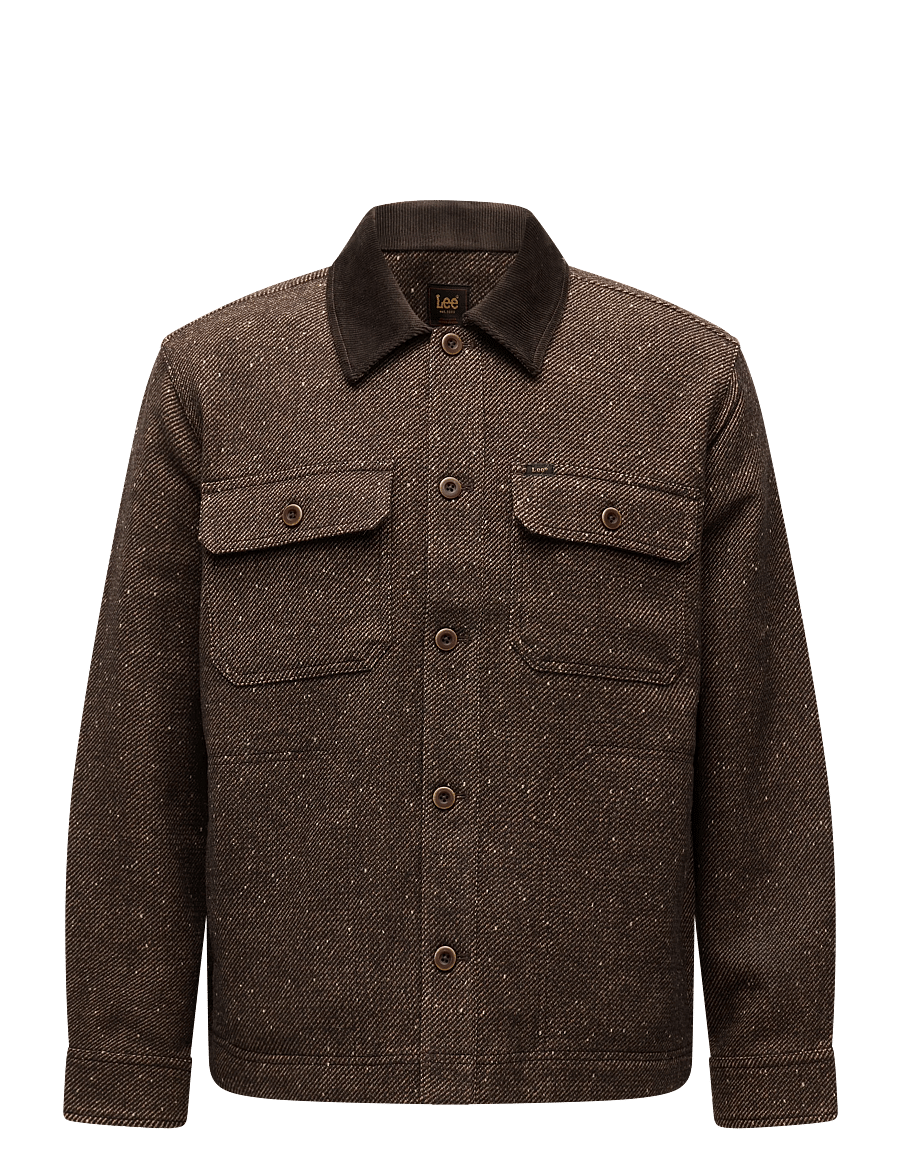 Lee Jeans - CORD COLLAR MIX OVERSHIRT - jackor - chocolate torte - 1