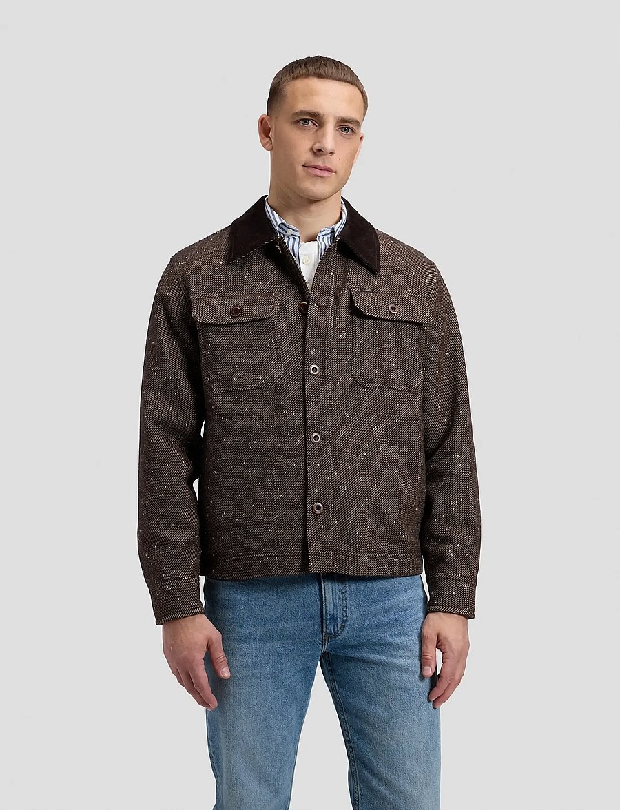 Lee Jeans - CORD COLLAR MIX OVERSHIRT - jakker - chocolate torte - 0
