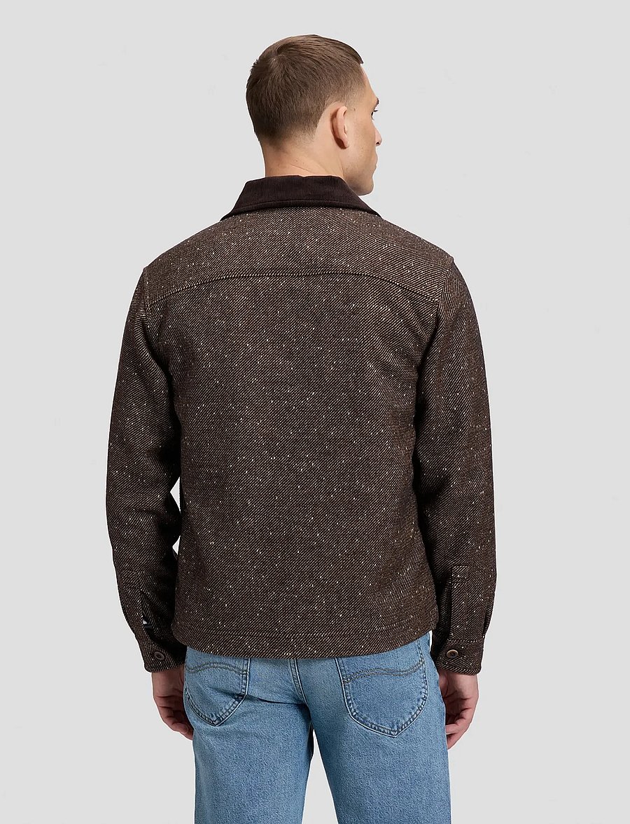 Lee Jeans - CORD COLLAR MIX OVERSHIRT - jakker - chocolate torte - 3