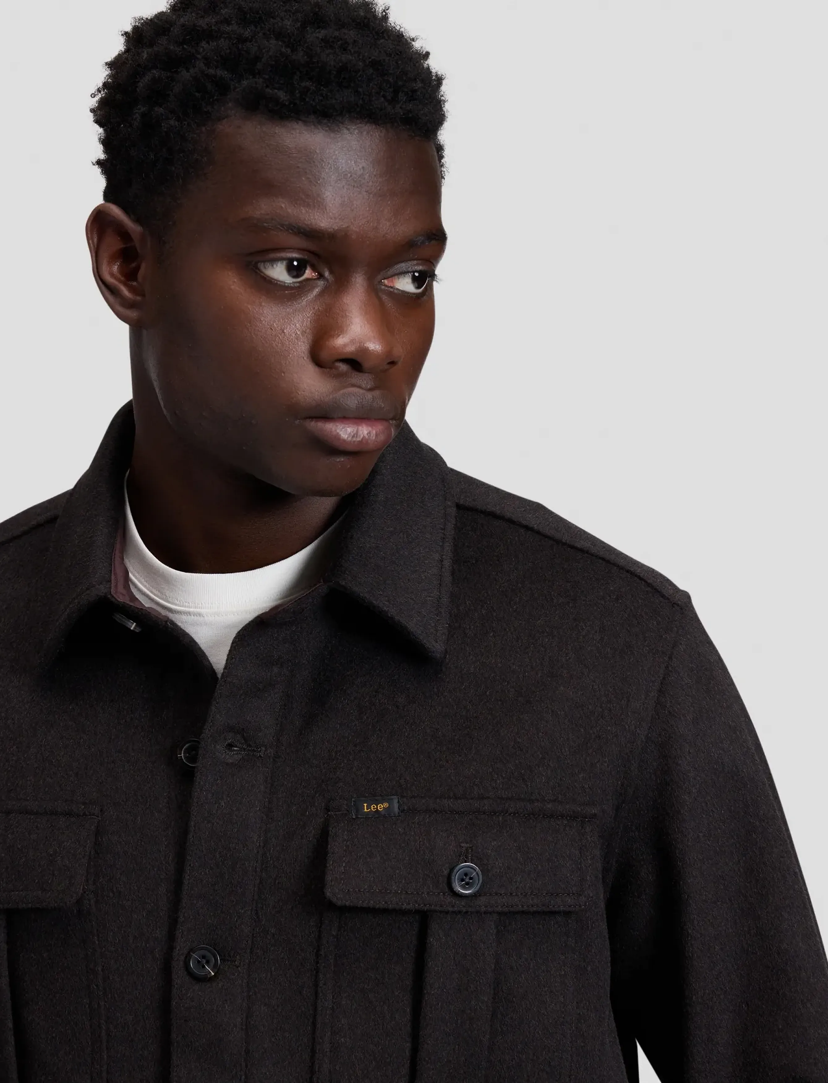 Lee Jeans - UTILITY WOOL SHIRT - chocolate torte - 5