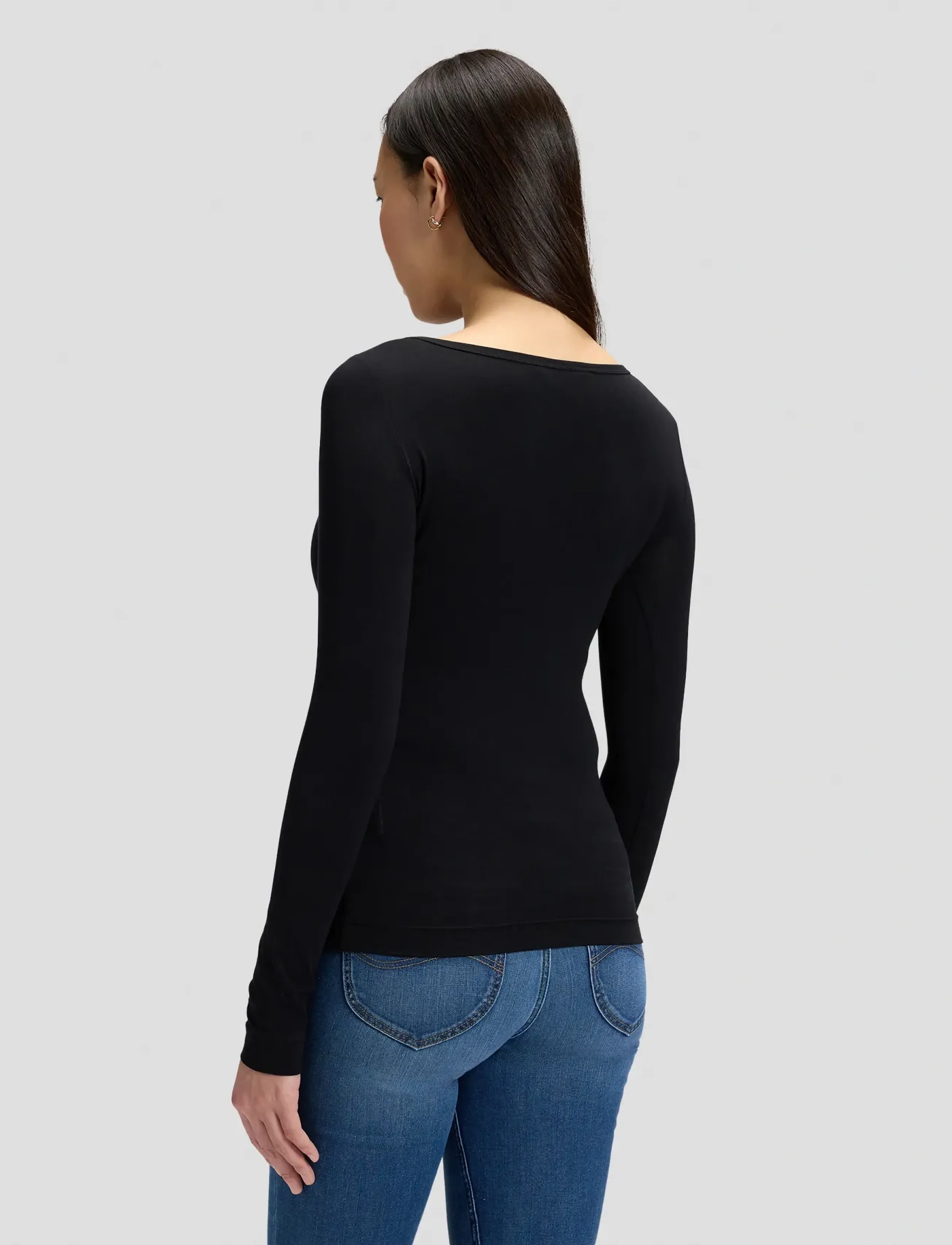 Lee Jeans - LS BOAT NECK TEE - långärmade toppar - black - 2