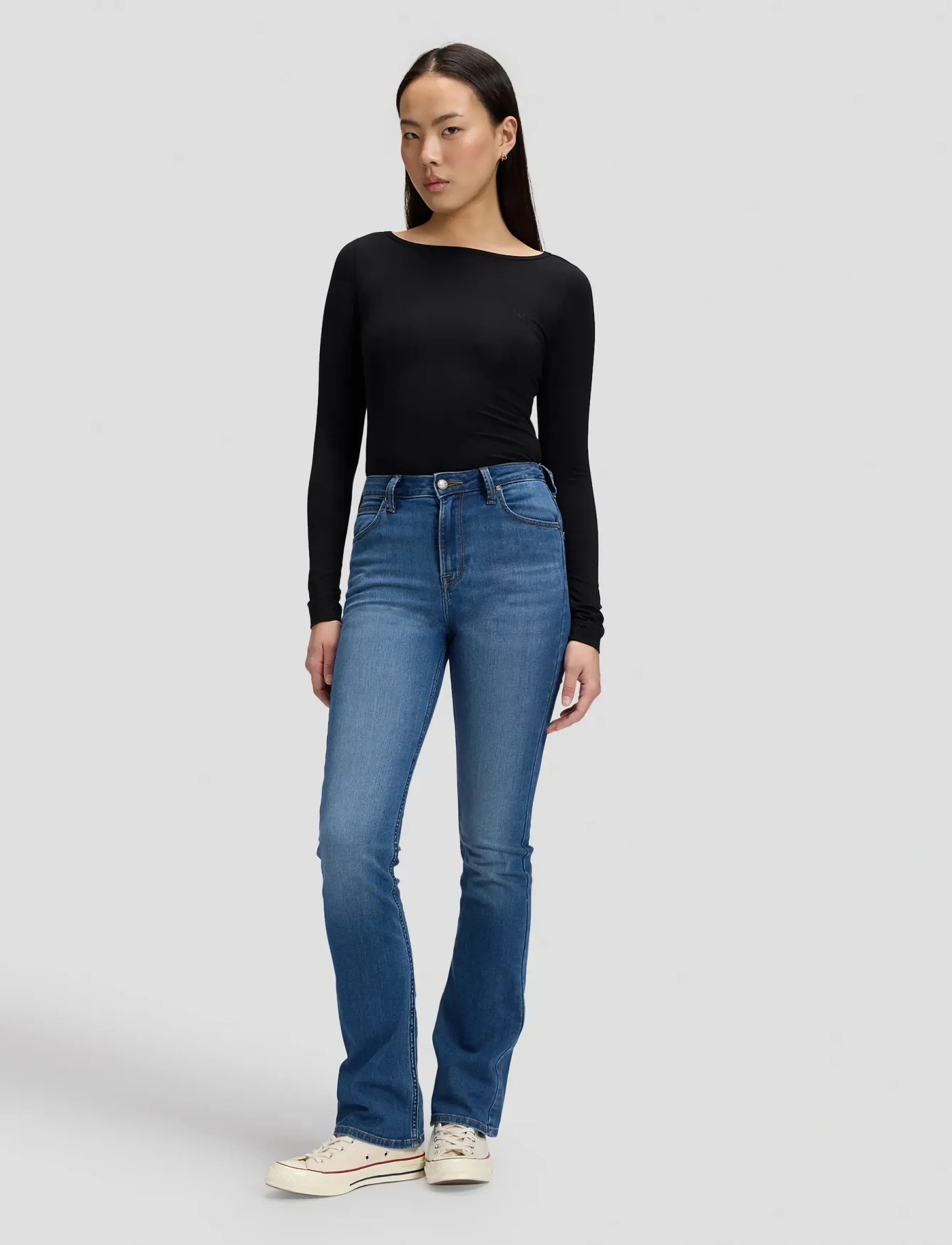 Lee Jeans - LS BOAT NECK TEE - långärmade toppar - black - 3