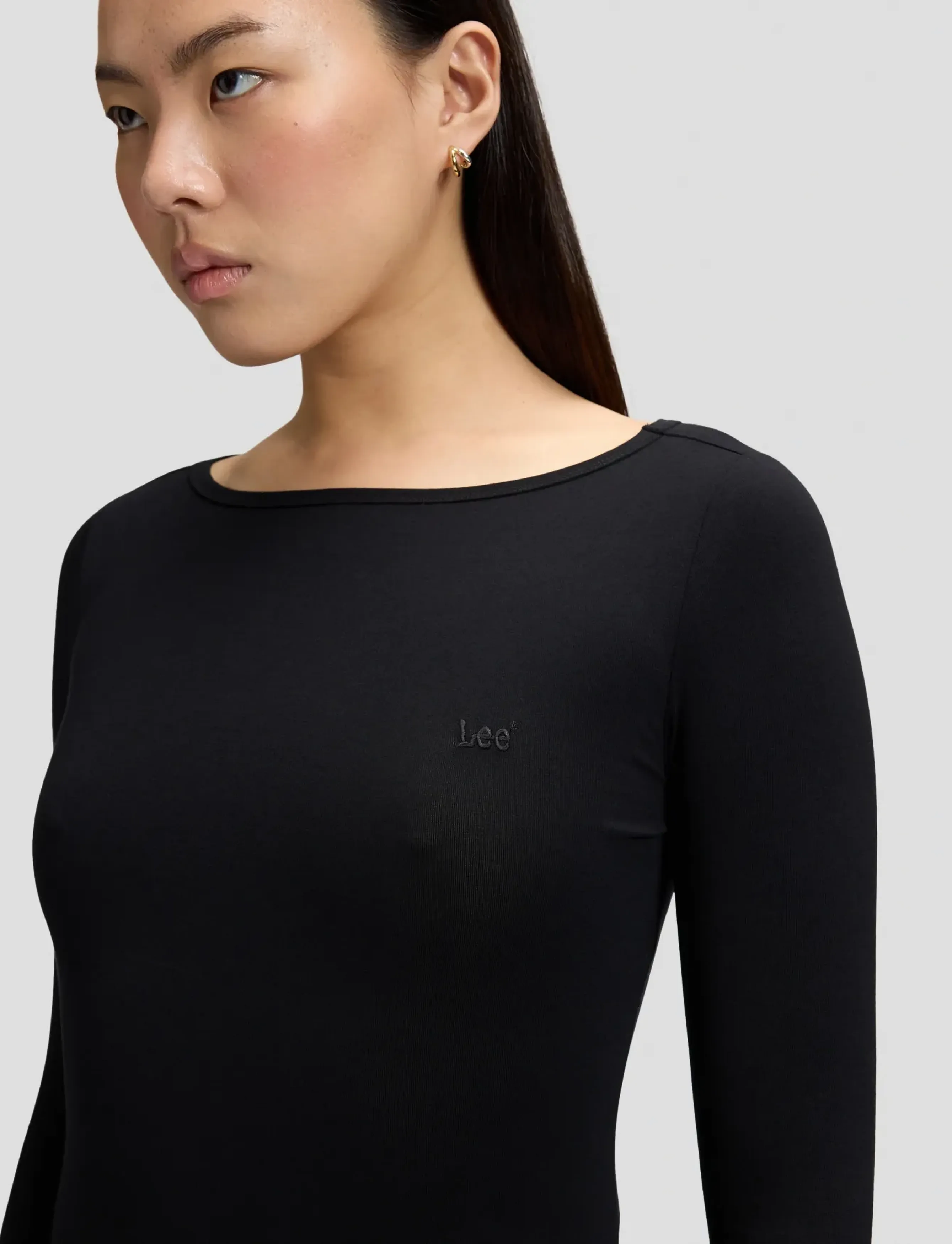 Lee Jeans - LS BOAT NECK TEE - långärmade toppar - black - 5