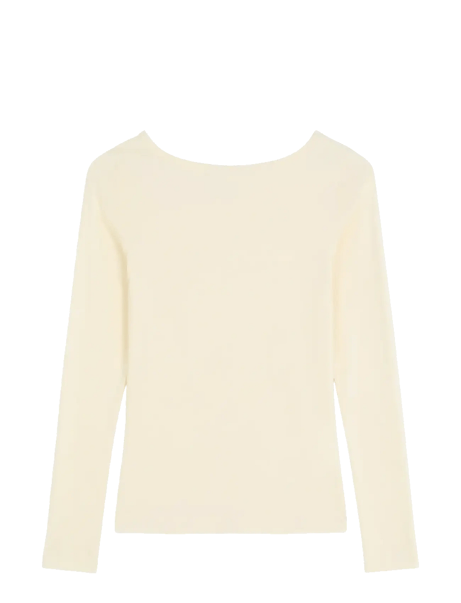 Lee Jeans - LS BOAT NECK TEE - langärmlige tops - ecru - 1