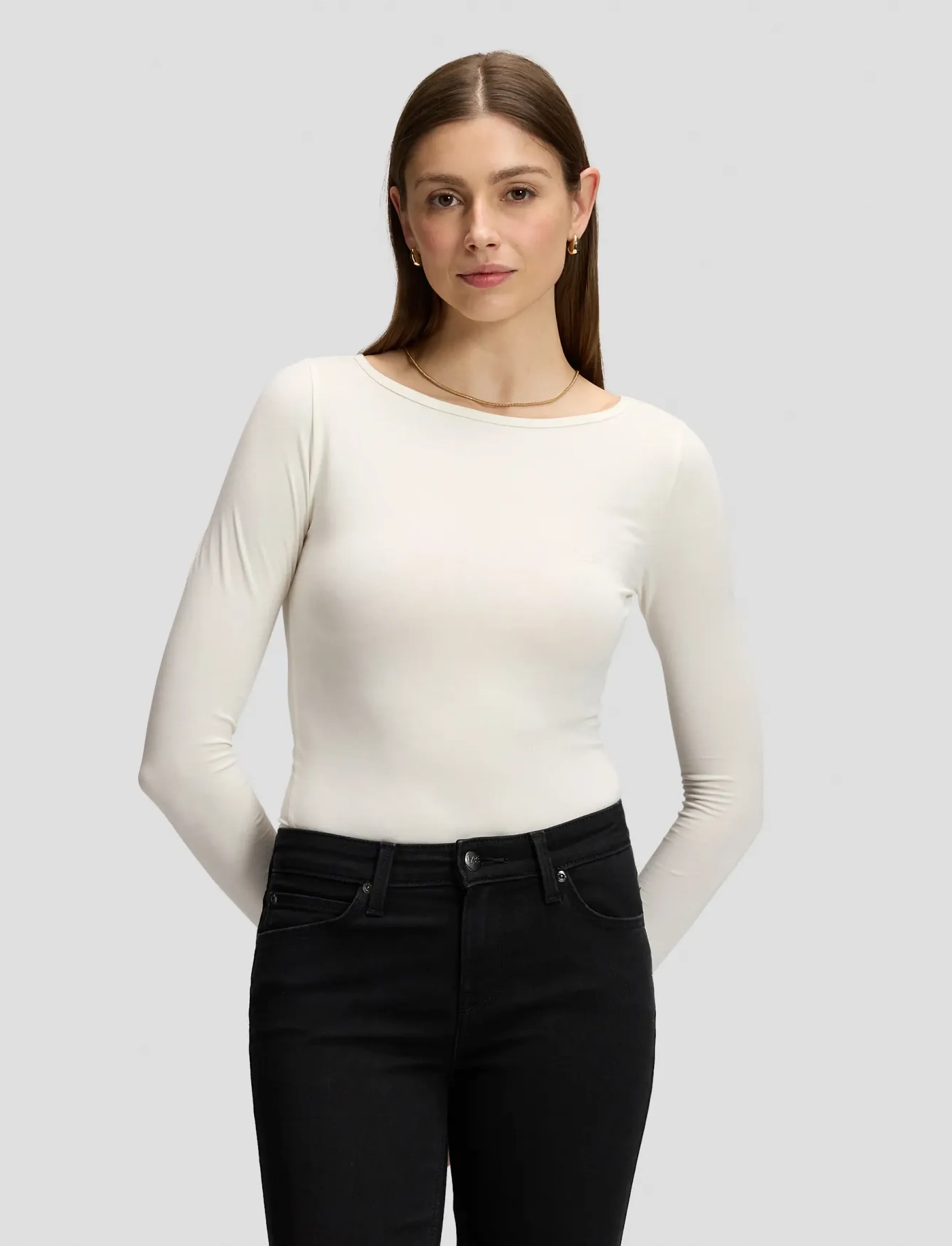 Lee Jeans LS BOAT NECK TEE - Lee Jeans - ECRU / cream