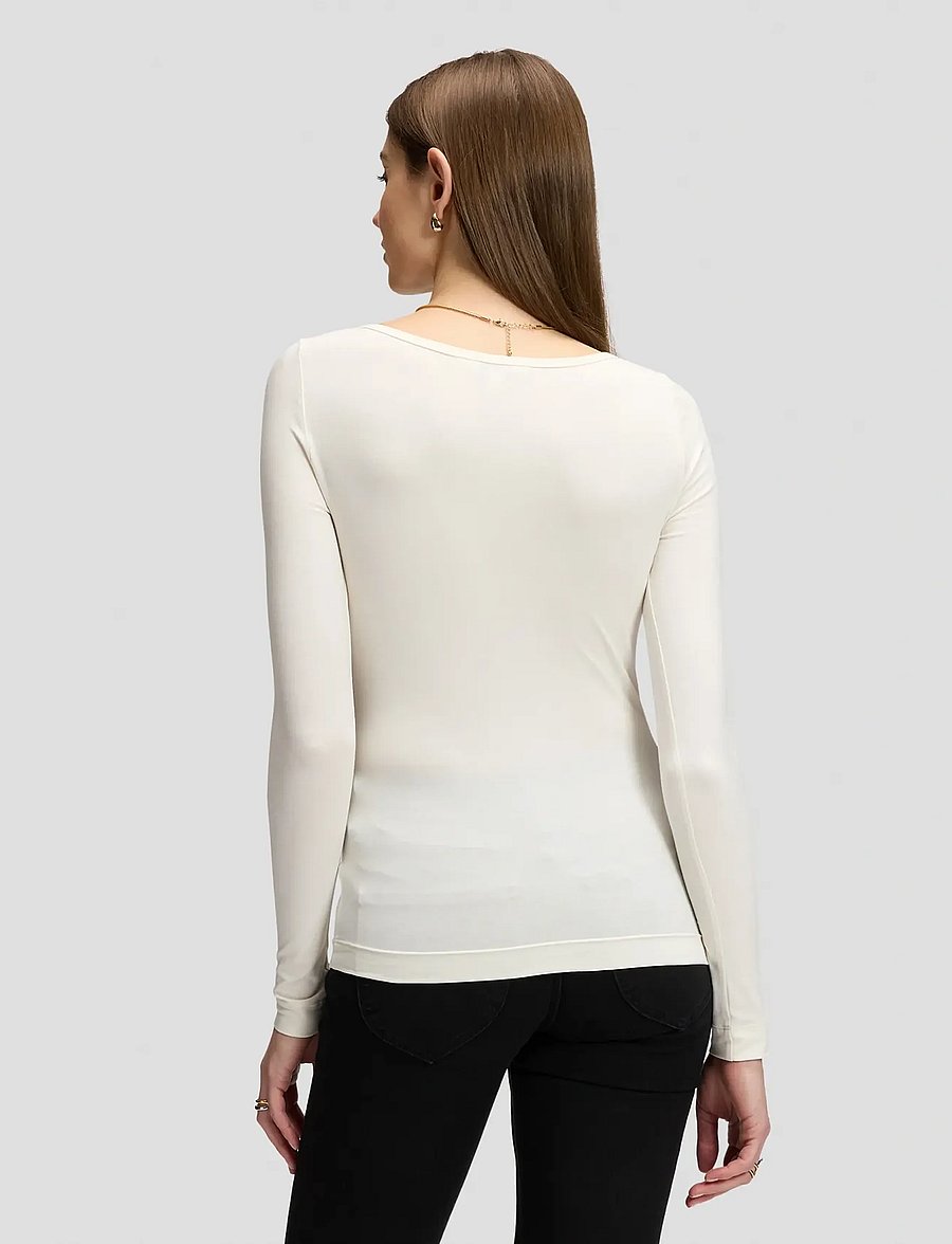 Lee Jeans - LS BOAT NECK TEE - langärmlige tops - ecru - 2