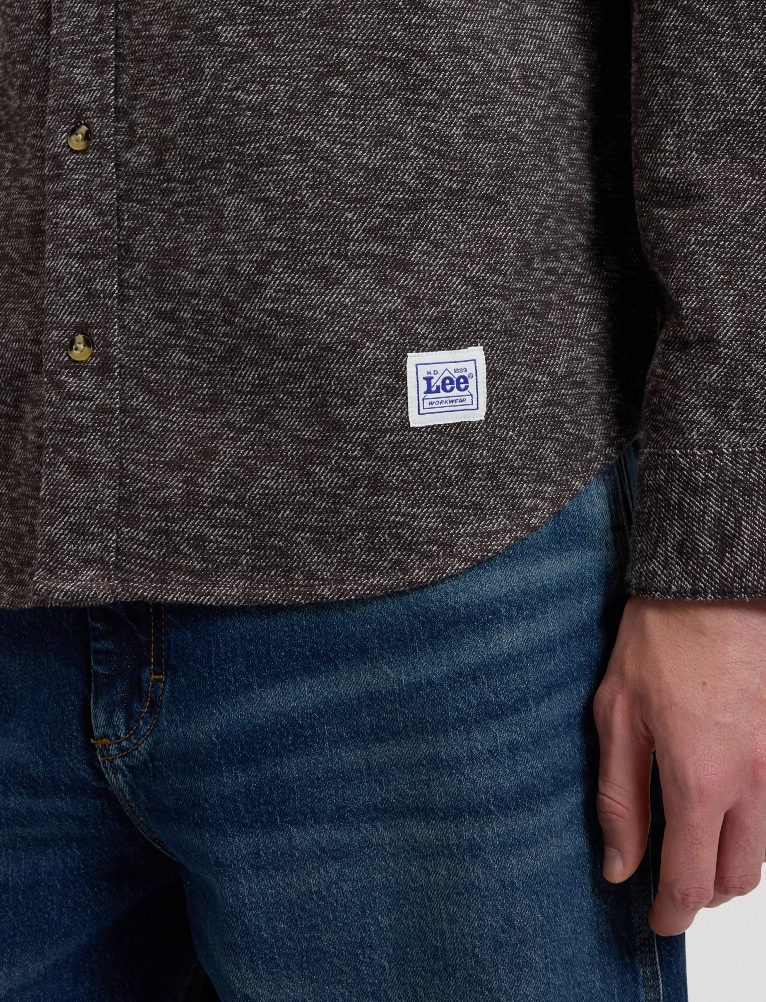 Lee Jeans - WORKWEAR BUTTON DOWN - jeansskjortor - chocolate torte - 5
