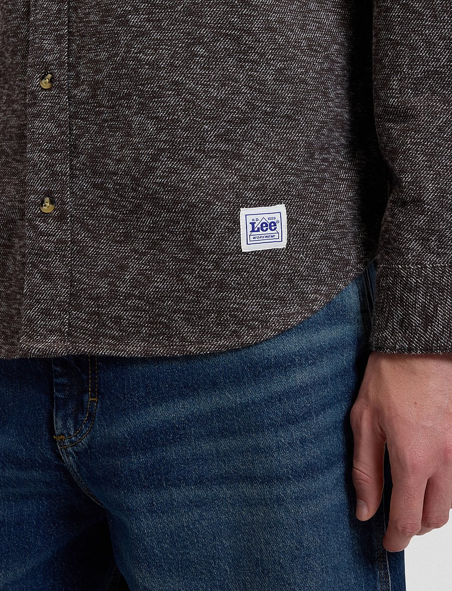Lee Jeans - WORKWEAR BUTTON DOWN - jeansskjortor - chocolate torte - 5