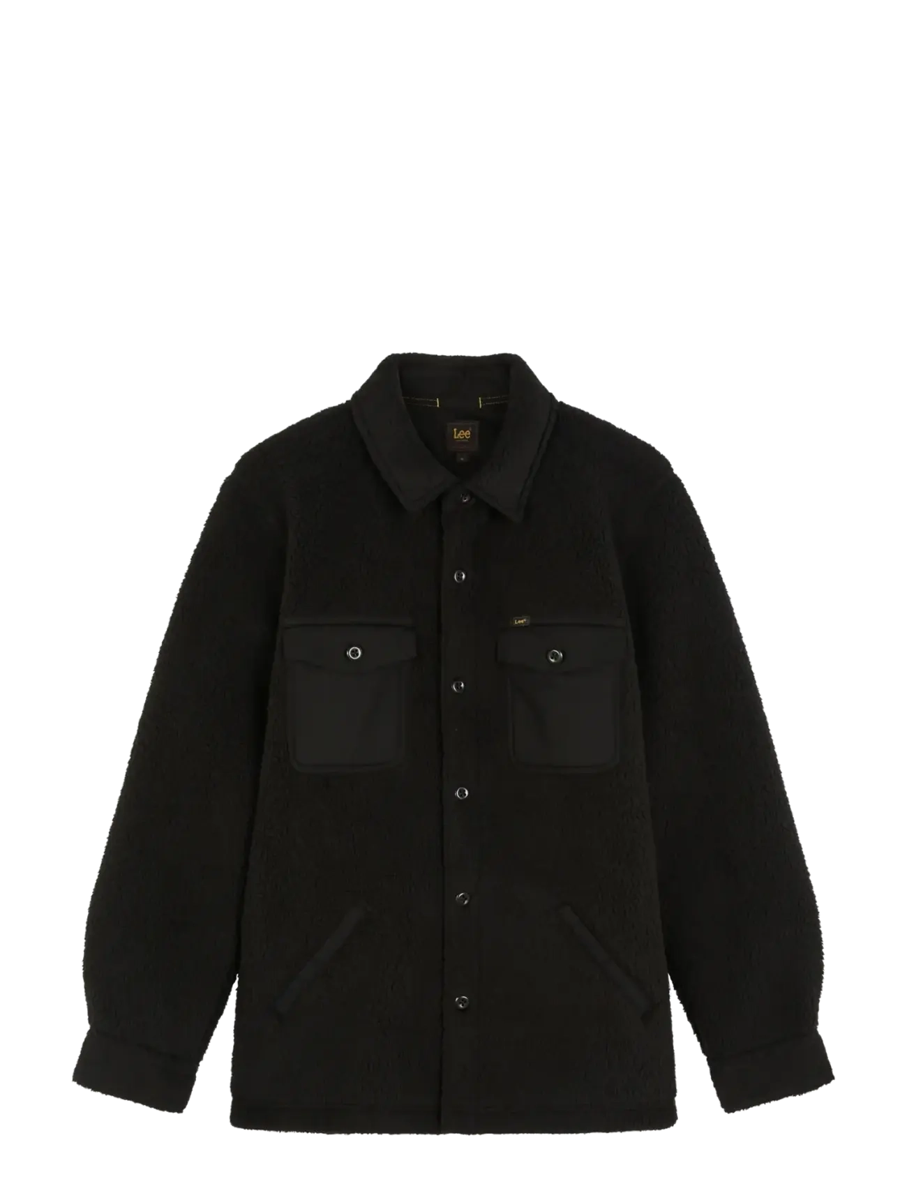 Lee Jeans - MIXED SHERPA OVERSHIRT - vårjackor - black - 1