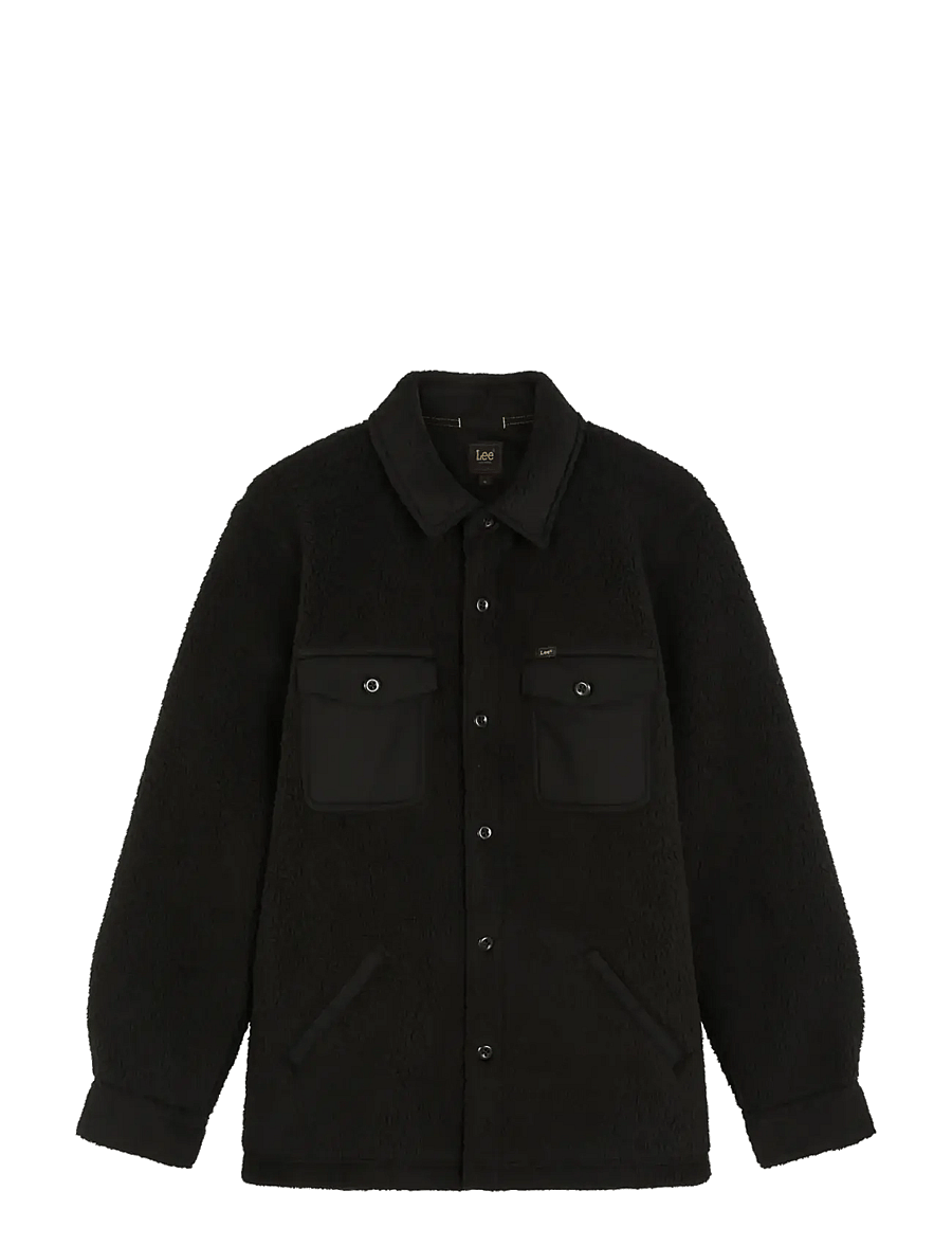 Lee Jeans - MIXED SHERPA OVERSHIRT - vårjackor - black - 1