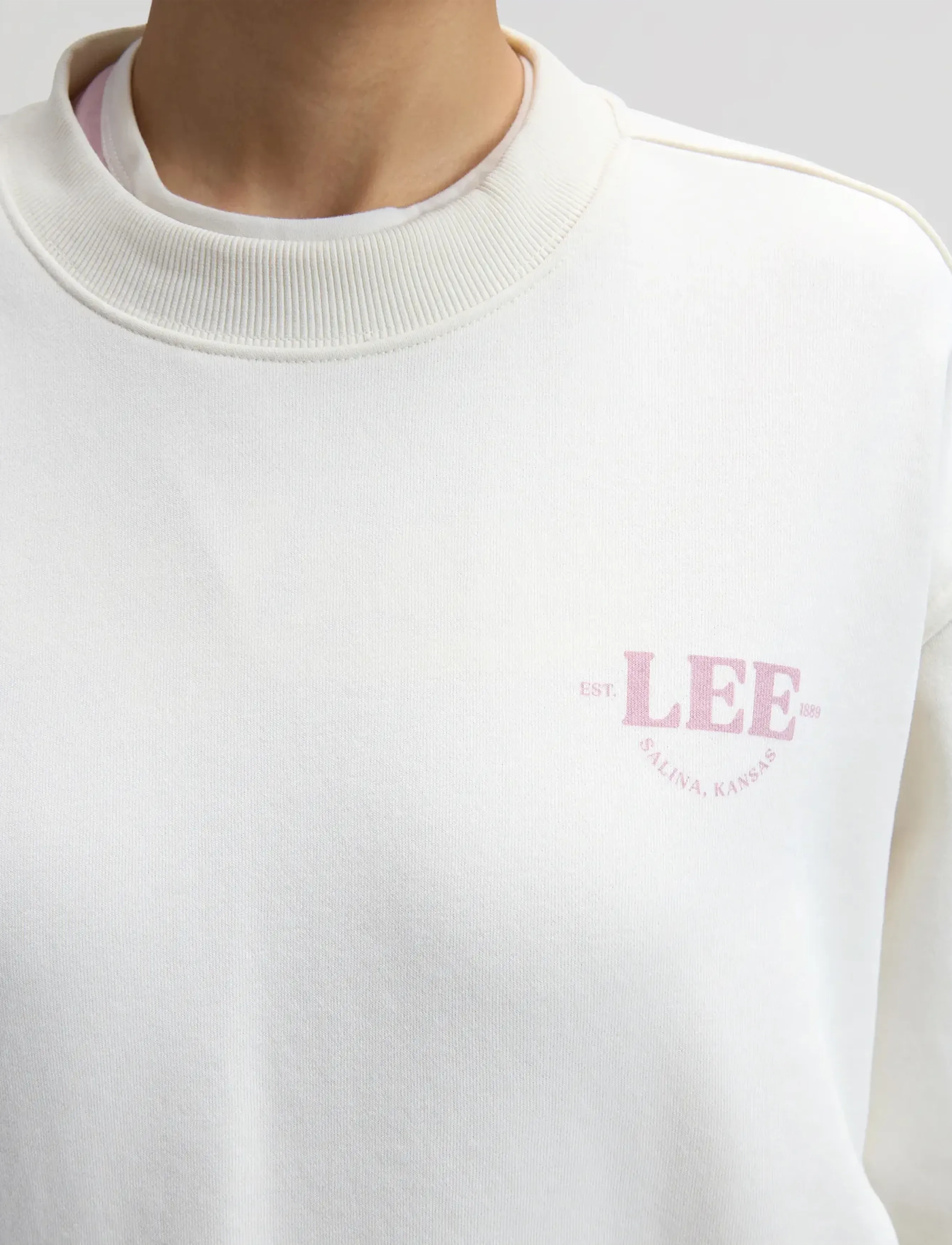 Lee Jeans - LOGO CREW SWS - sweatshirts - ecru - 5