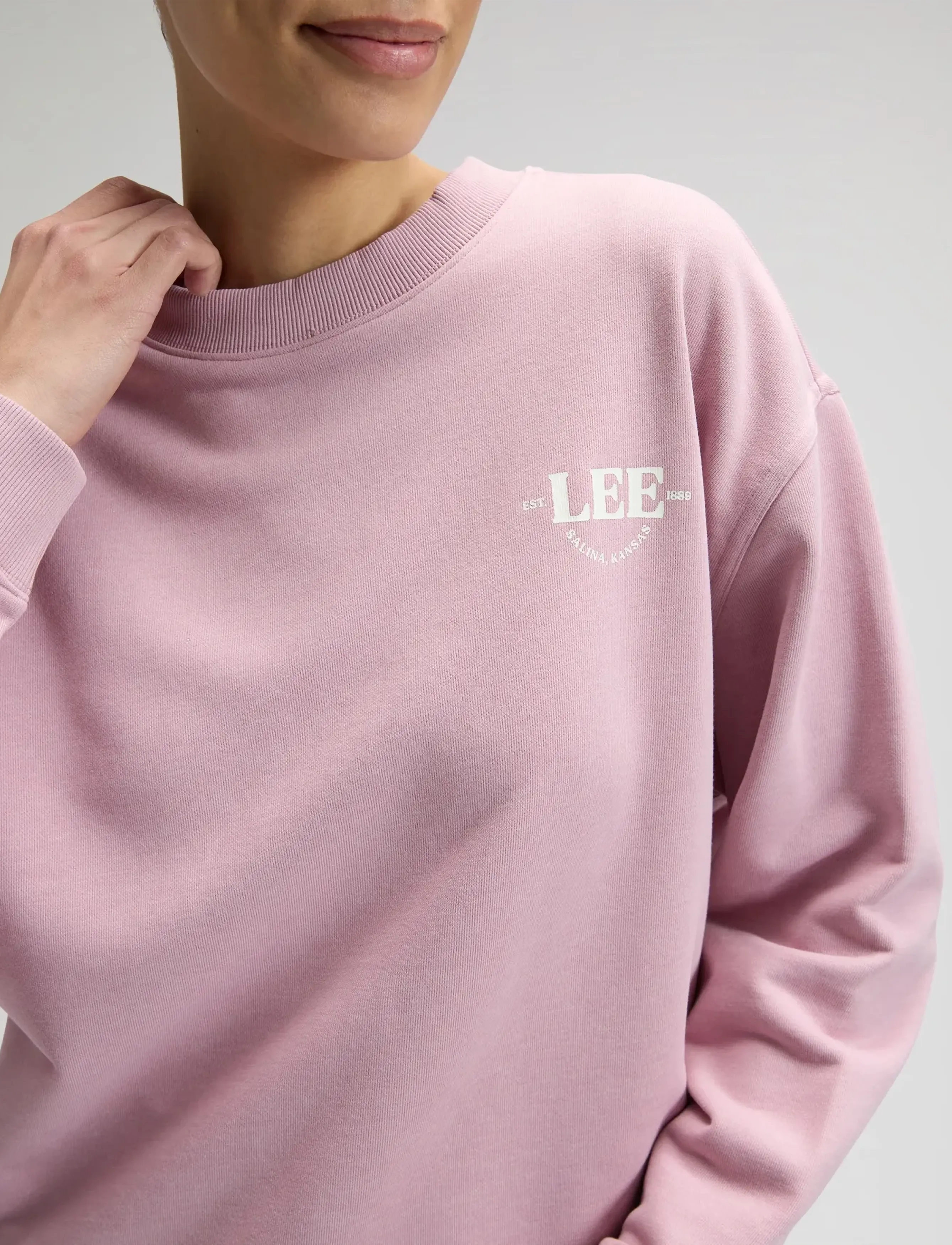 Lee Jeans - LOGO CREW SWS - sweatshirts & hættetrøjer - soft mauve - 5