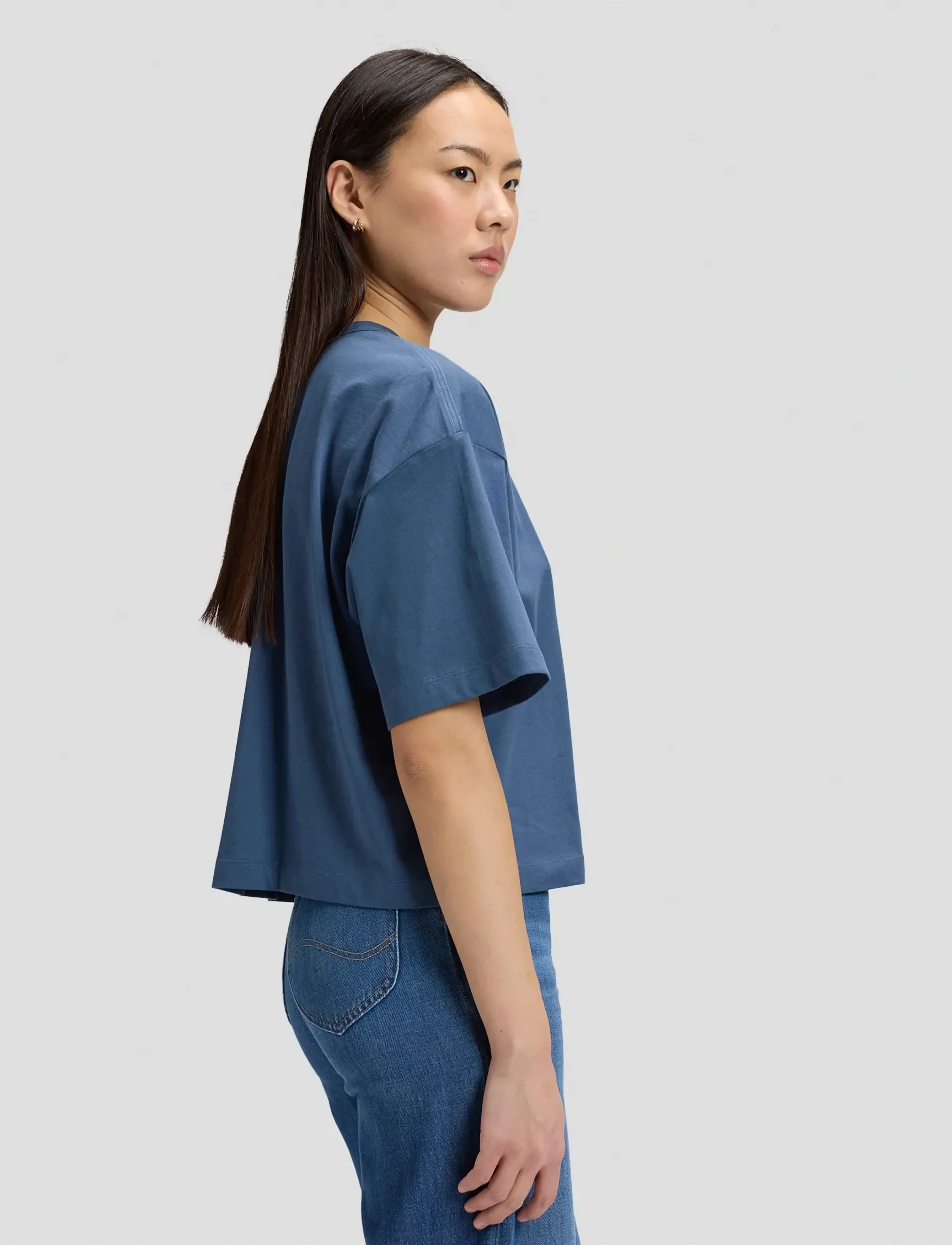 Lee Jeans - SS CROPPED TEE - crop tops - academy blue - 2