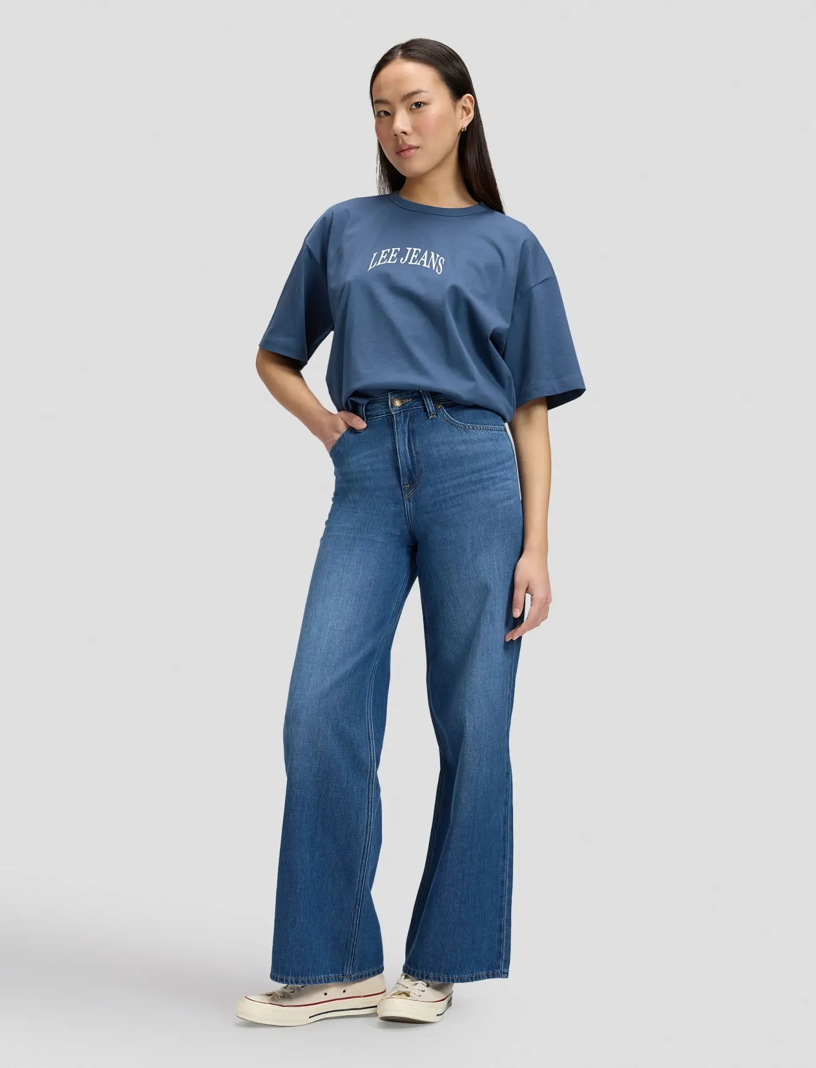 Lee Jeans - SS CROPPED TEE - crop tops - academy blue - 3