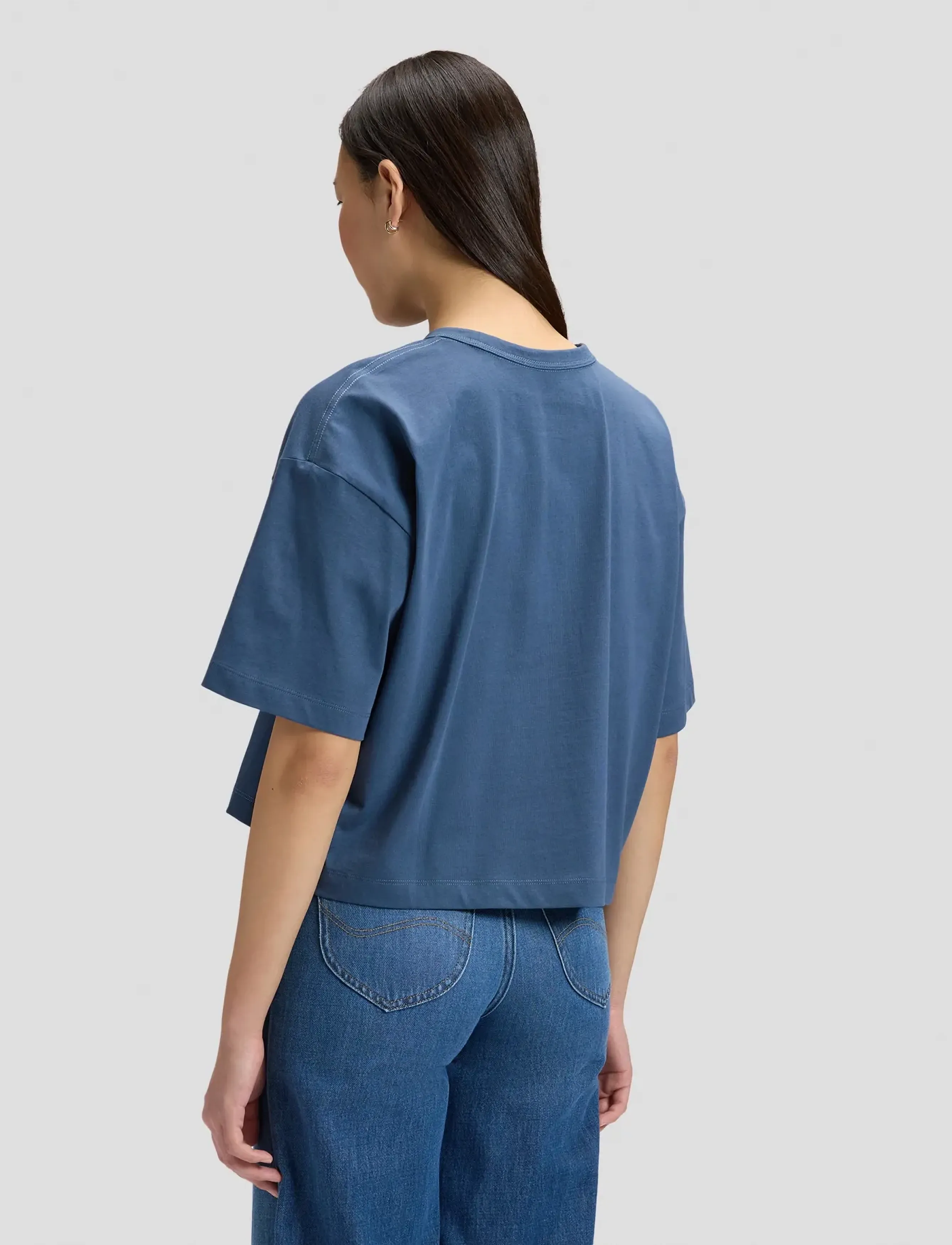 Lee Jeans - SS CROPPED TEE - crop tops - academy blue - 4
