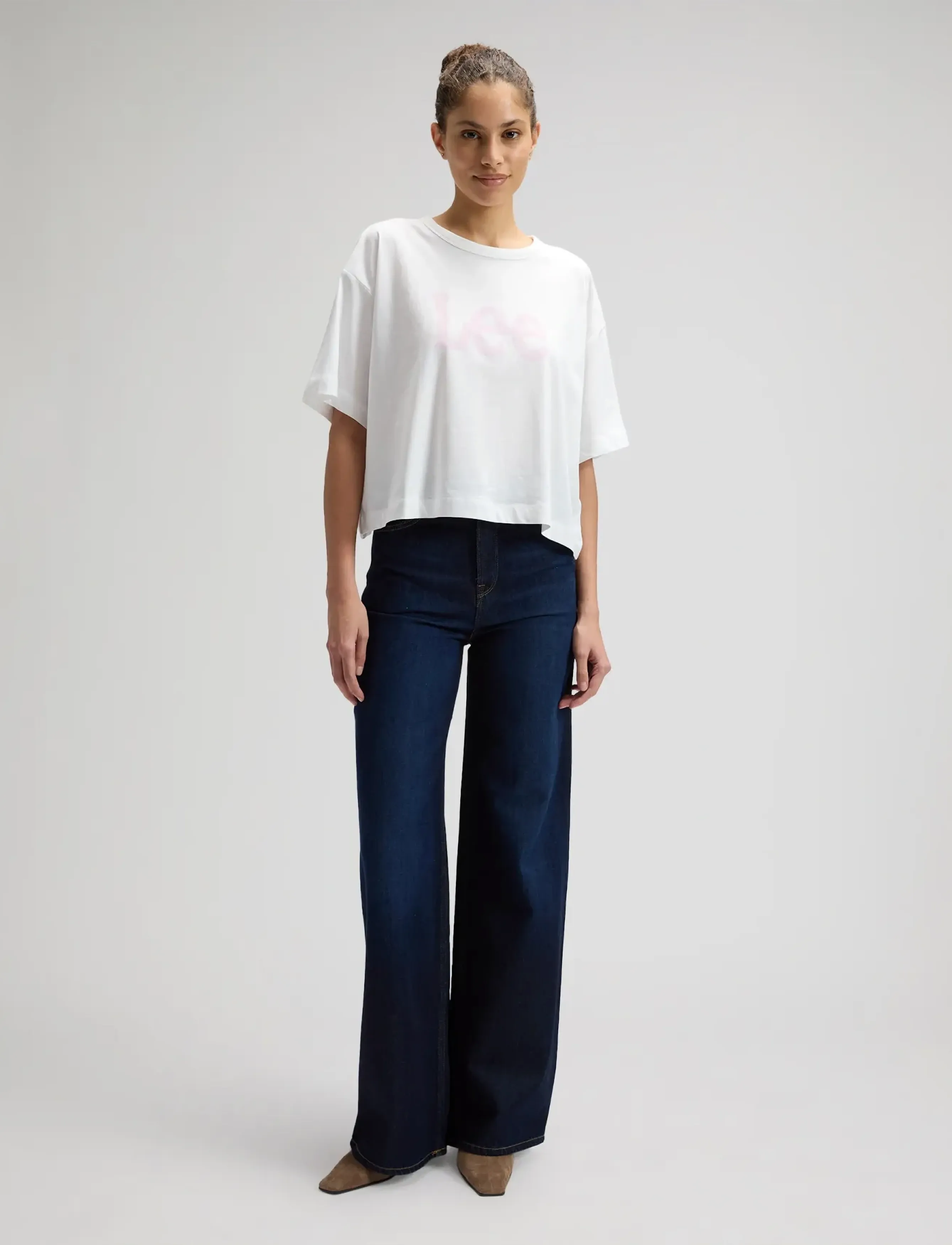Lee Jeans - SS CROPPED TEE - laveste priser - bright white - 3