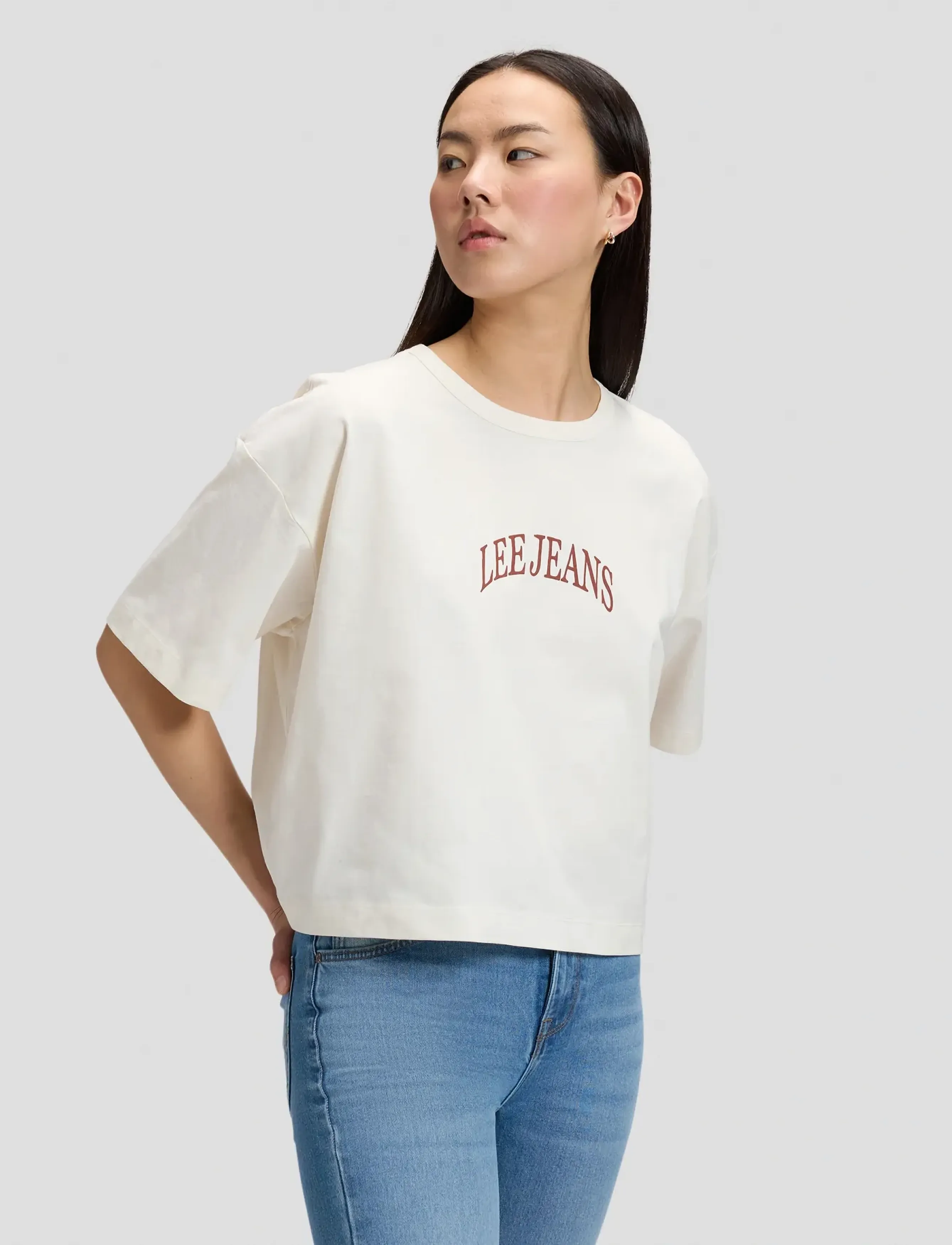 Lee Jeans SS CROPPED TEE - Lee Jeans - ECRU / cream