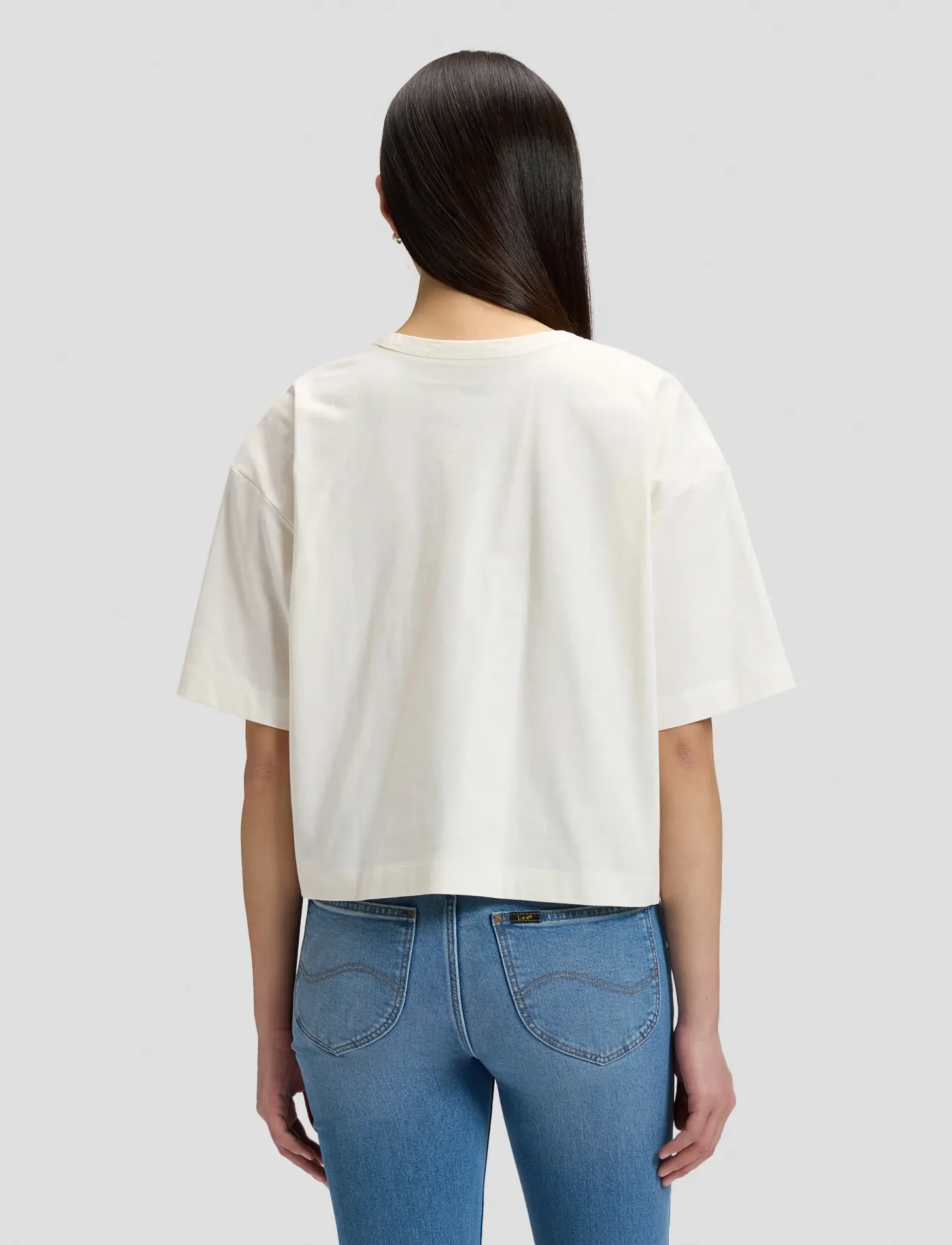 Lee Jeans - SS CROPPED TEE - crop tops - ecru - 2