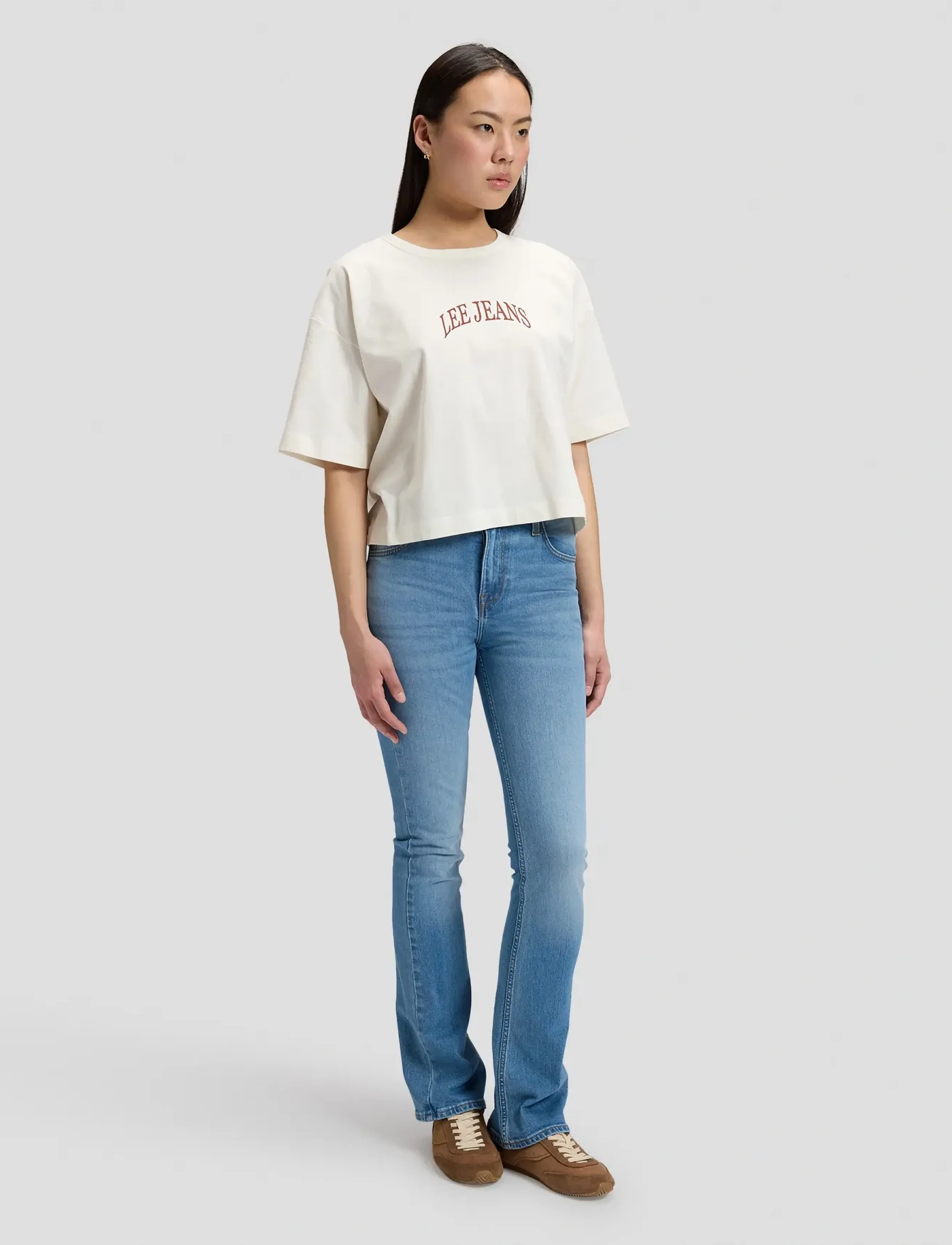 Lee Jeans - SS CROPPED TEE - crop tops - ecru - 3