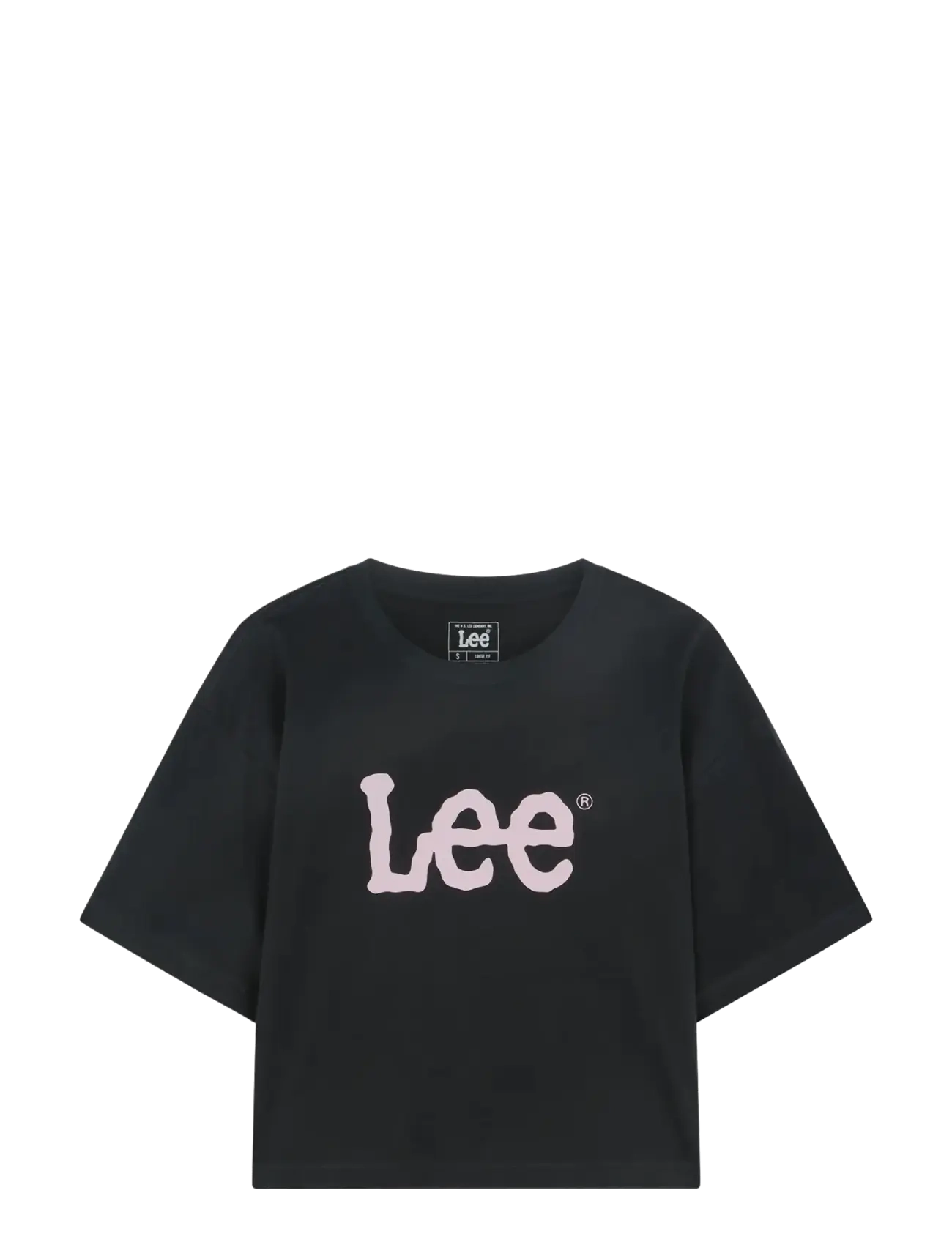 Lee Jeans SS CROPPED TEE - Lee Jeans - WASHED BLACK / pink/rose