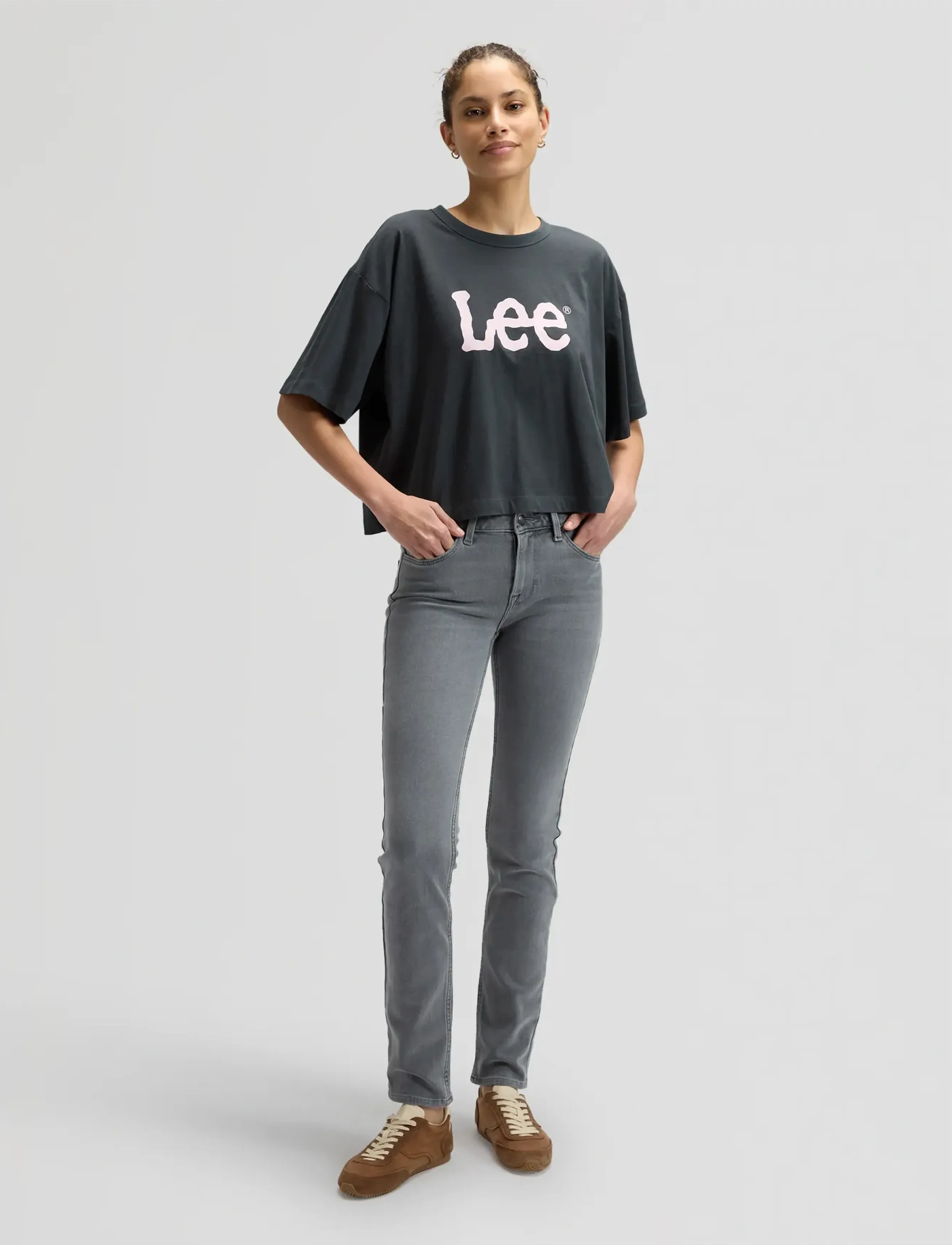 Lee Jeans - SS CROPPED TEE - madalaimad hinnad - washed black - 3