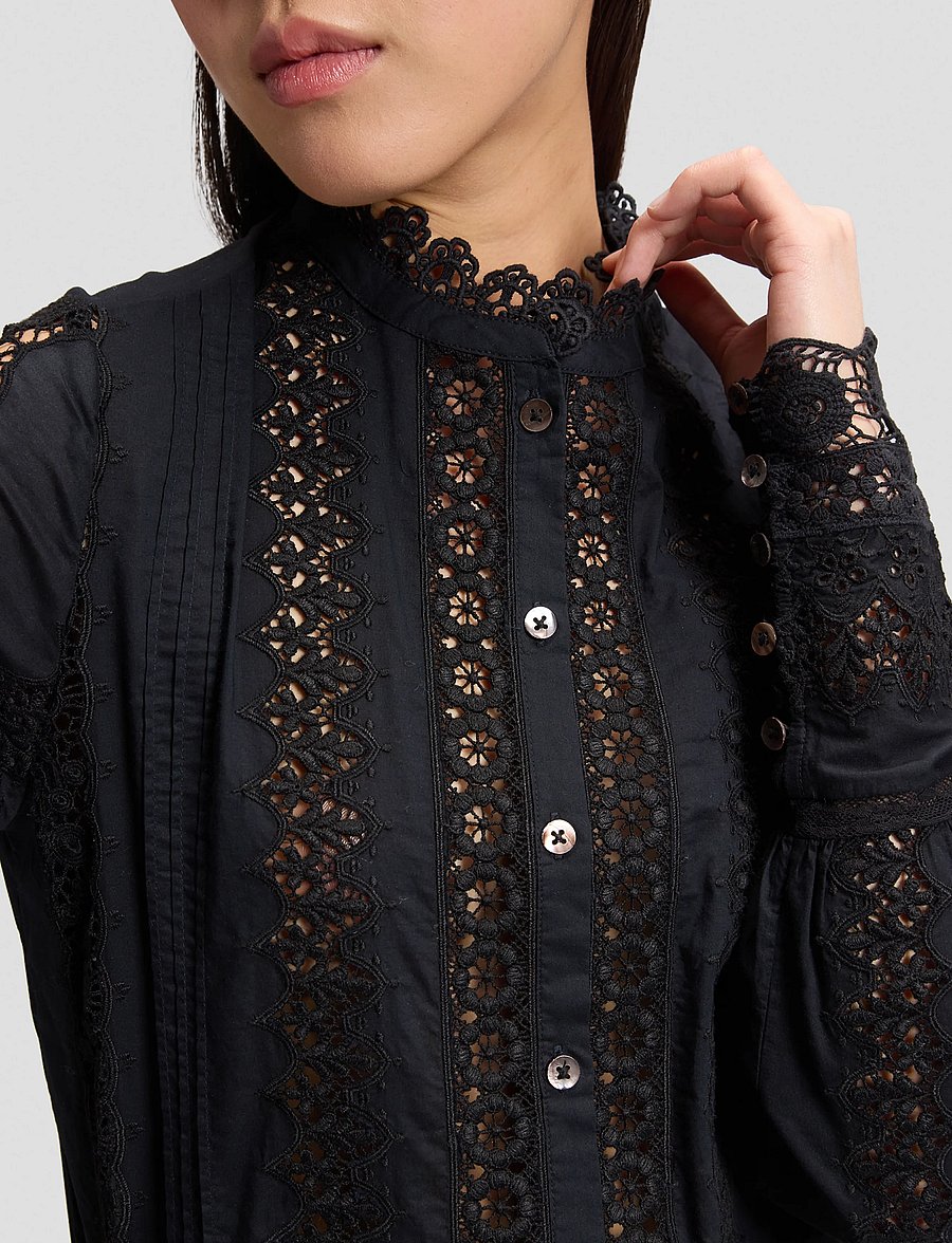 Lee Jeans - BOHEMIAN BLOUSE - pikkade varrukatega pluusid - black - 5