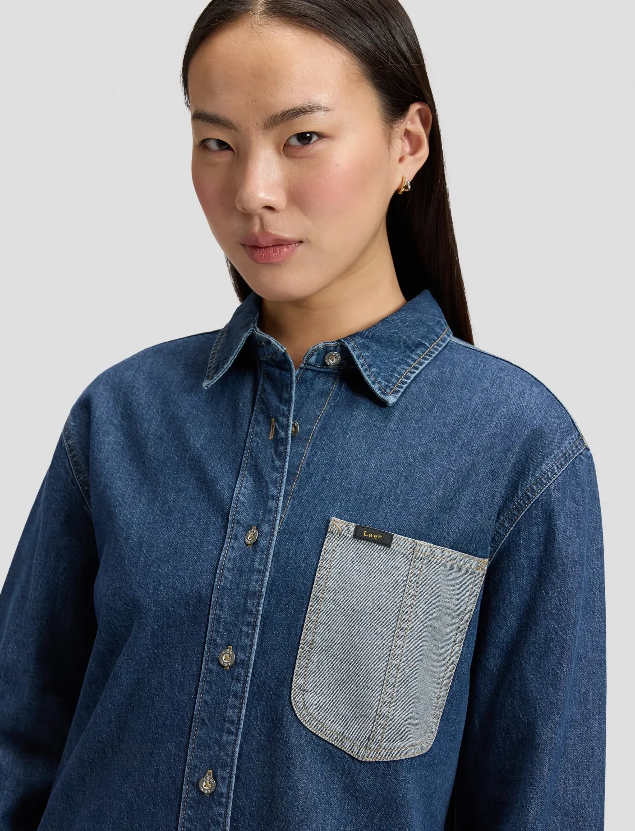 Lee Jeans - OVERSIZED CHORE SHIRT - overshirts - cold blue - 5