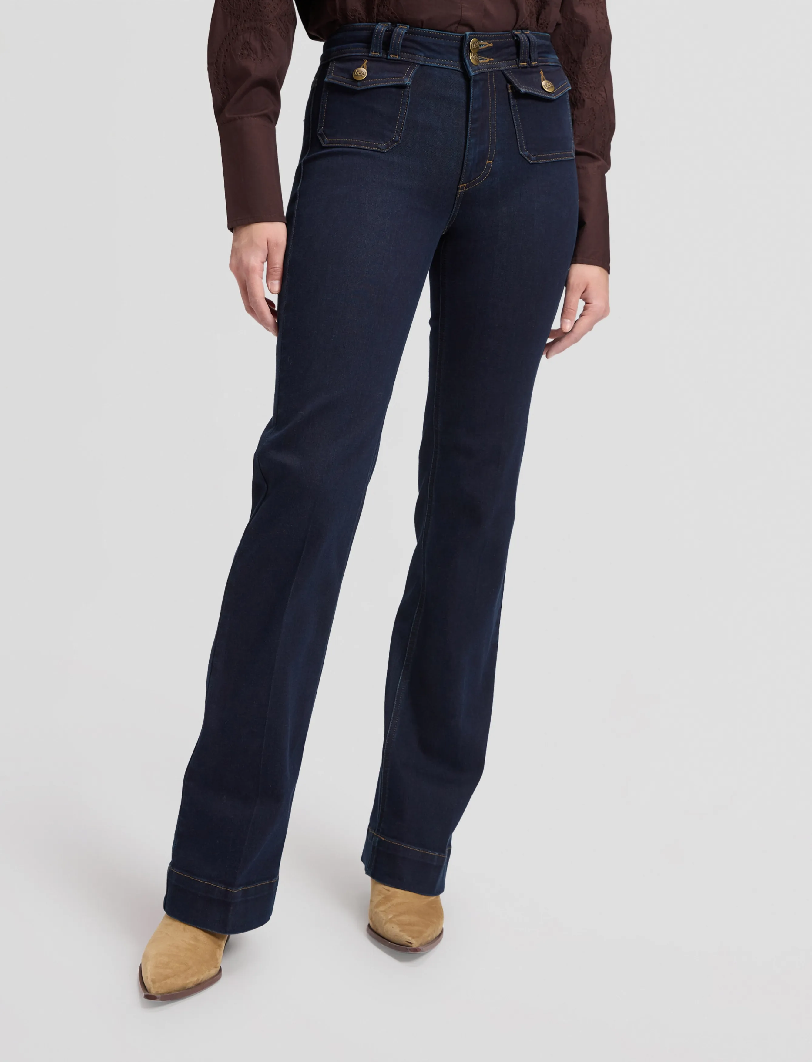 Lee Jeans 70S LANA - Schlaghosen - TRACES OF DARK / navy