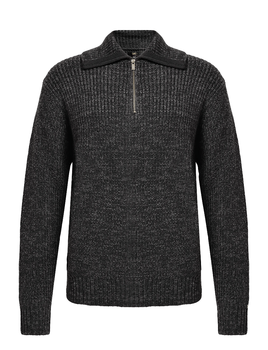 Lee Jeans - MOCK NECK ZIP - pulls demi-zippés - black grey heather - 1
