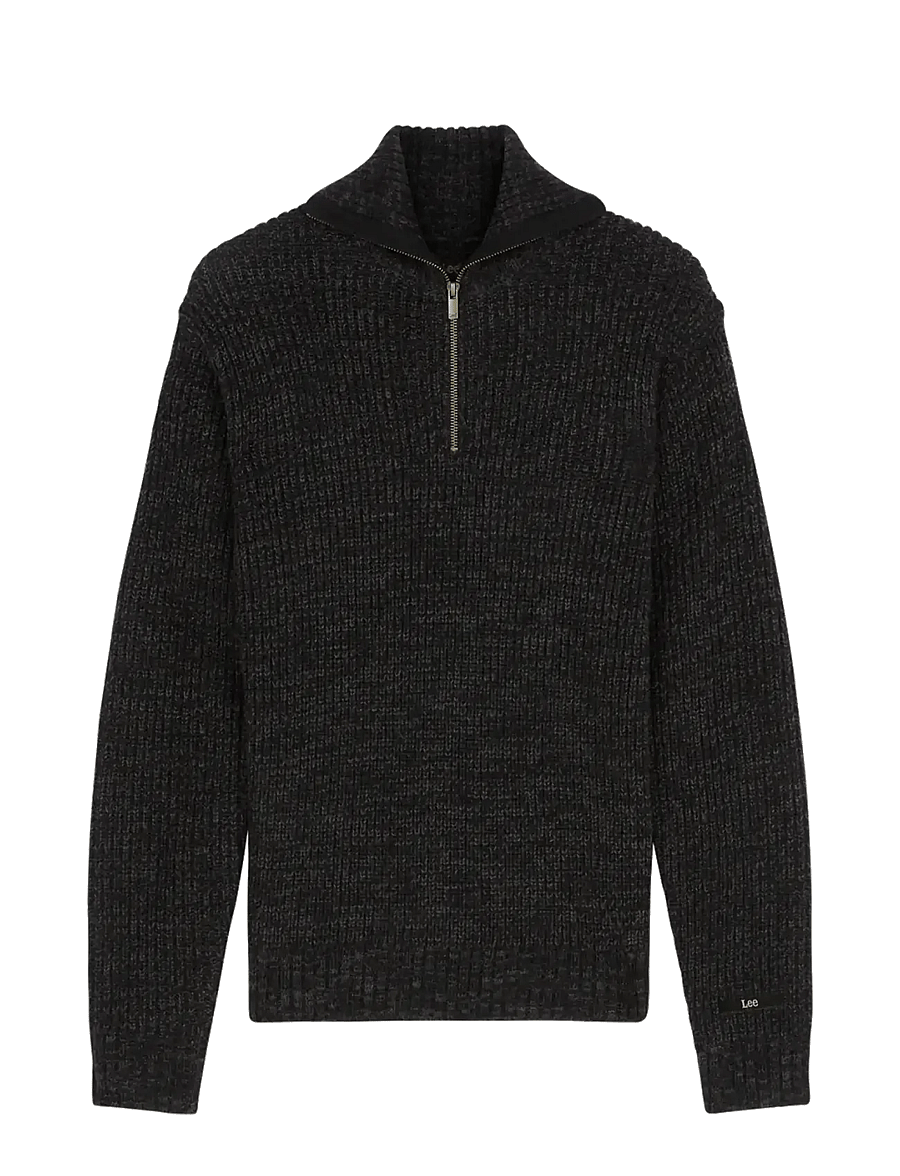 Lee Jeans - MOCK NECK ZIP - half zip jumpers - black grey heather - 1