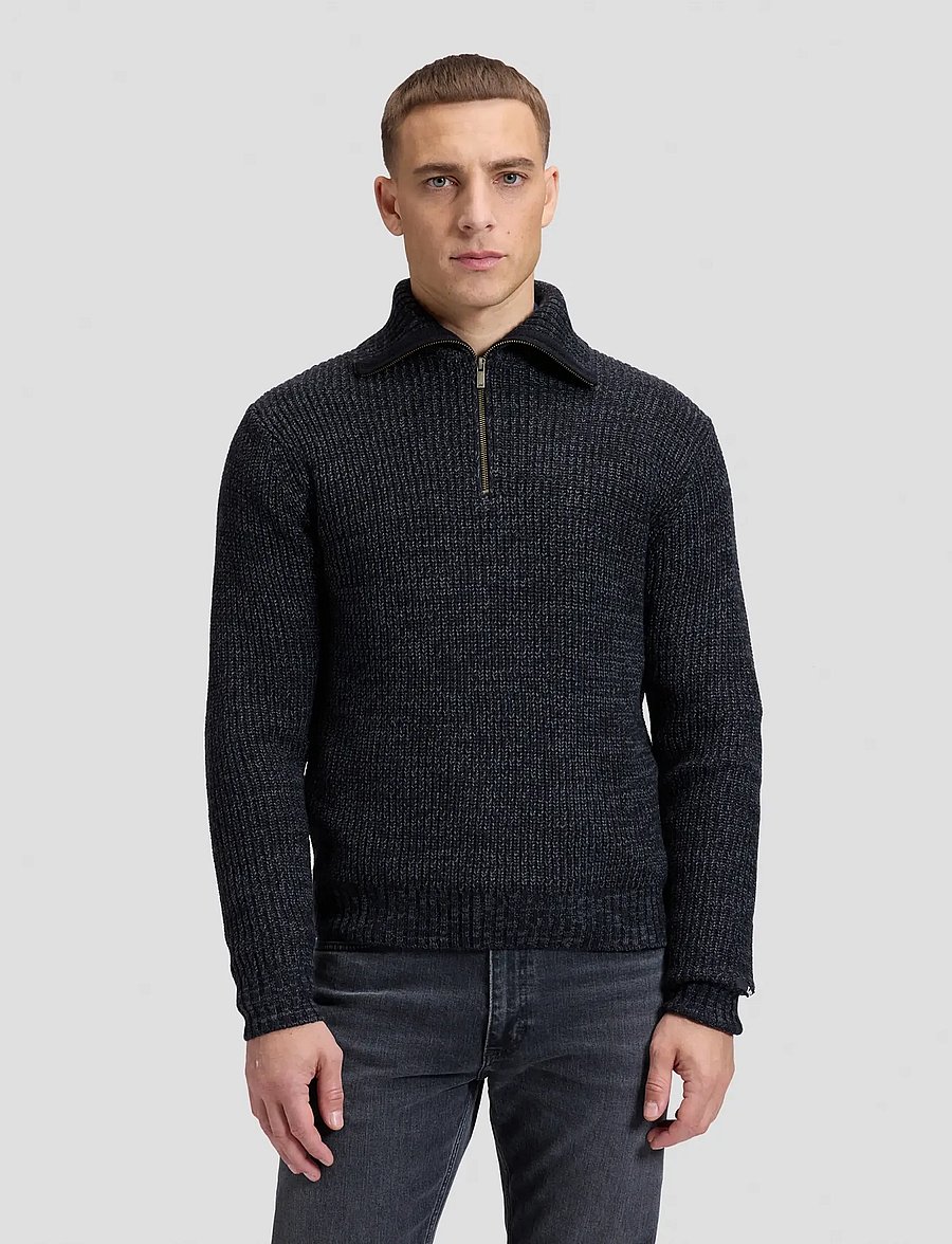 Lee Jeans - MOCK NECK ZIP - half zip jumpers - black grey heather - 0