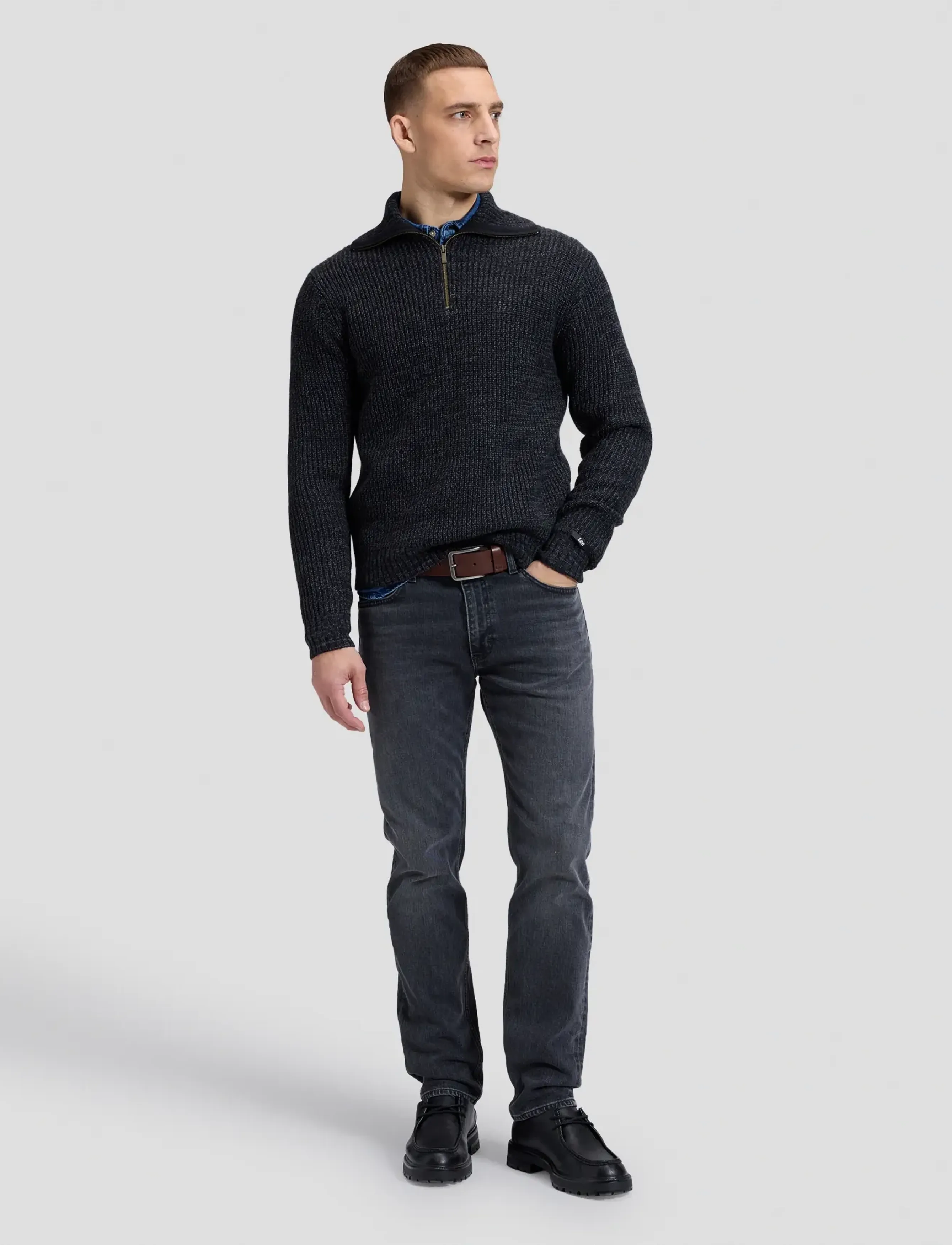 Lee Jeans Mock Neck Zip tröjor herr – bild 3