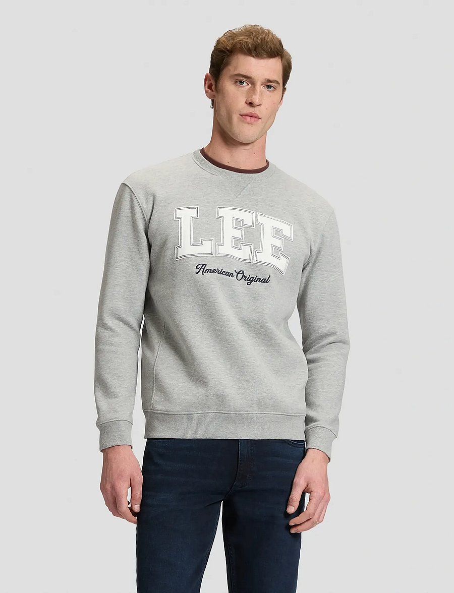 Lee Jeans - LEE ORIGINAL CREW - sweatshirts - mid grey mele - 0