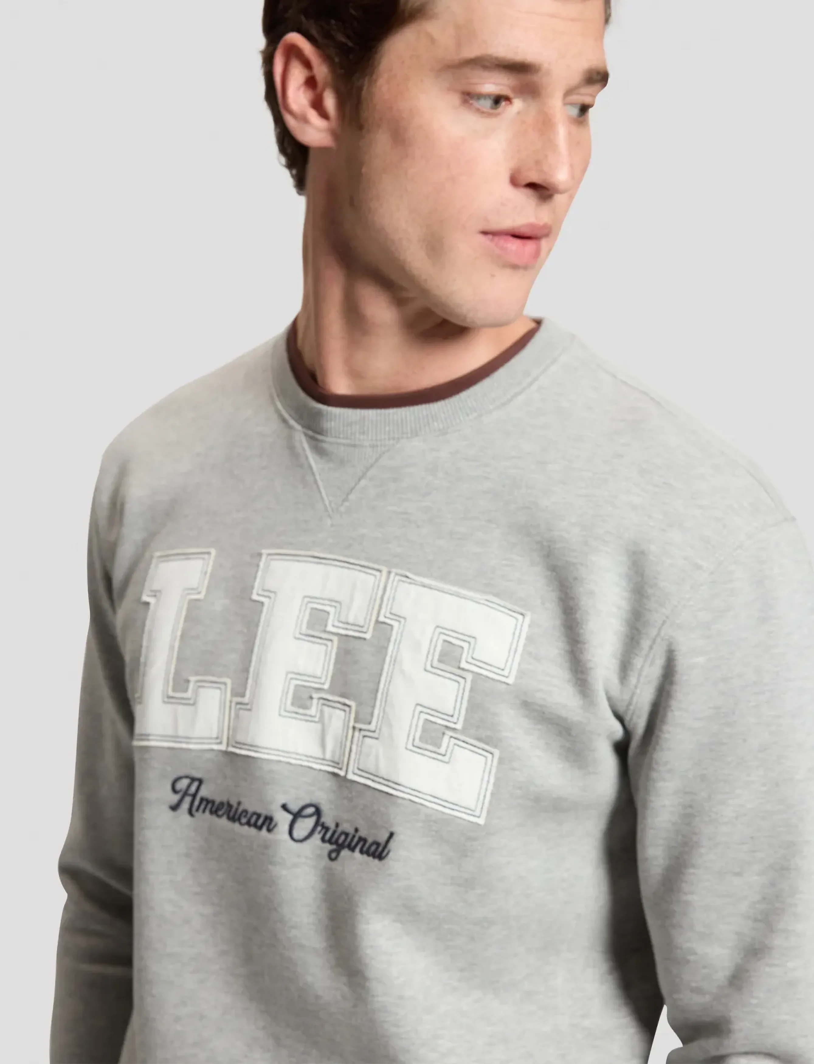 Lee Jeans - LEE ORIGINAL CREW - sweatshirts - mid grey mele - 5
