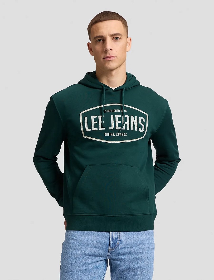 Lee Jeans - BIG LOGO HOODIE - hoodies - jade forest - 0
