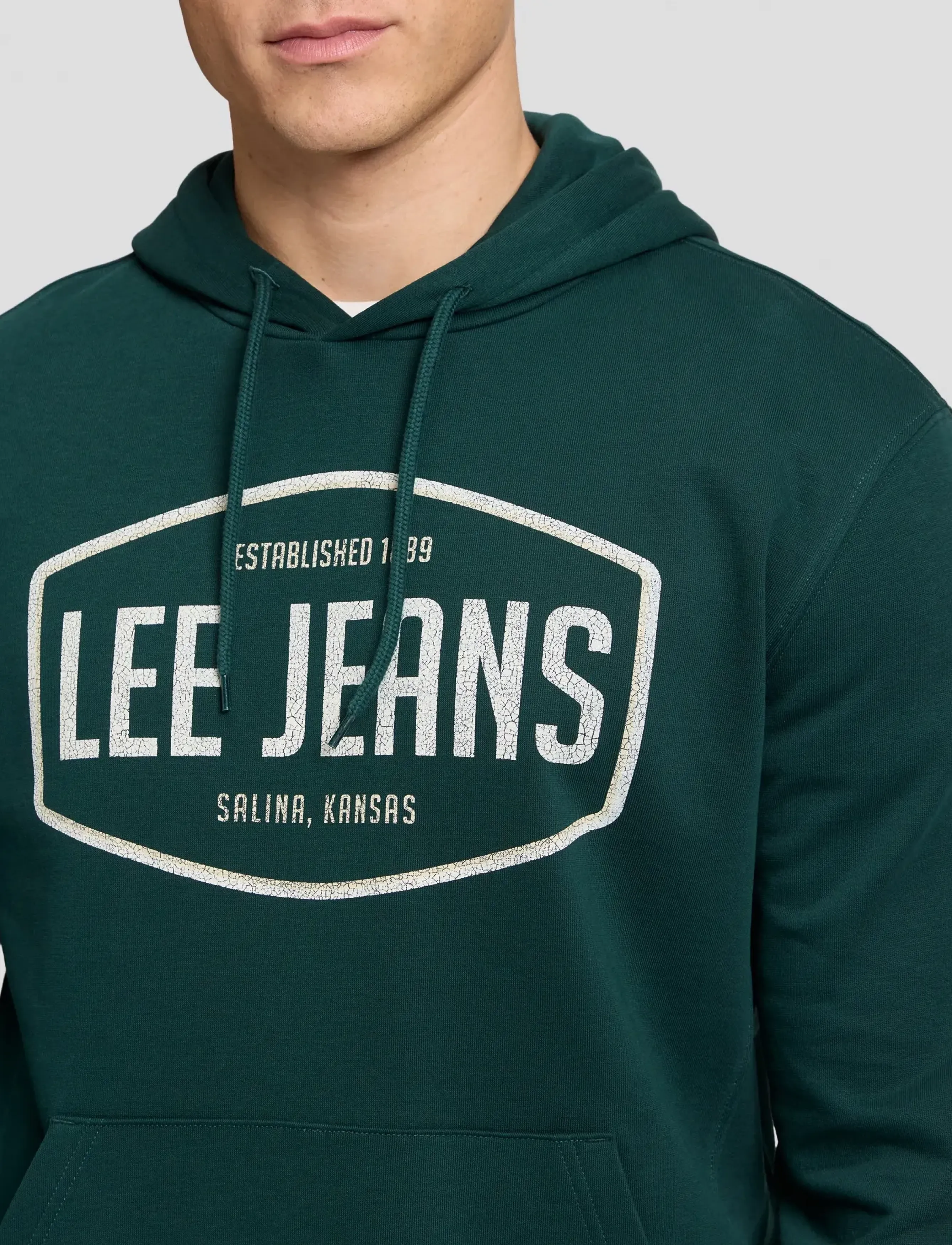Lee Jeans - BIG LOGO HOODIE - hoodies - jade forest - 5