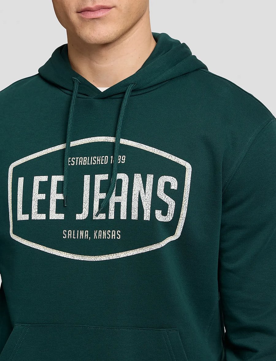 Lee Jeans - BIG LOGO HOODIE - hoodies - jade forest - 5