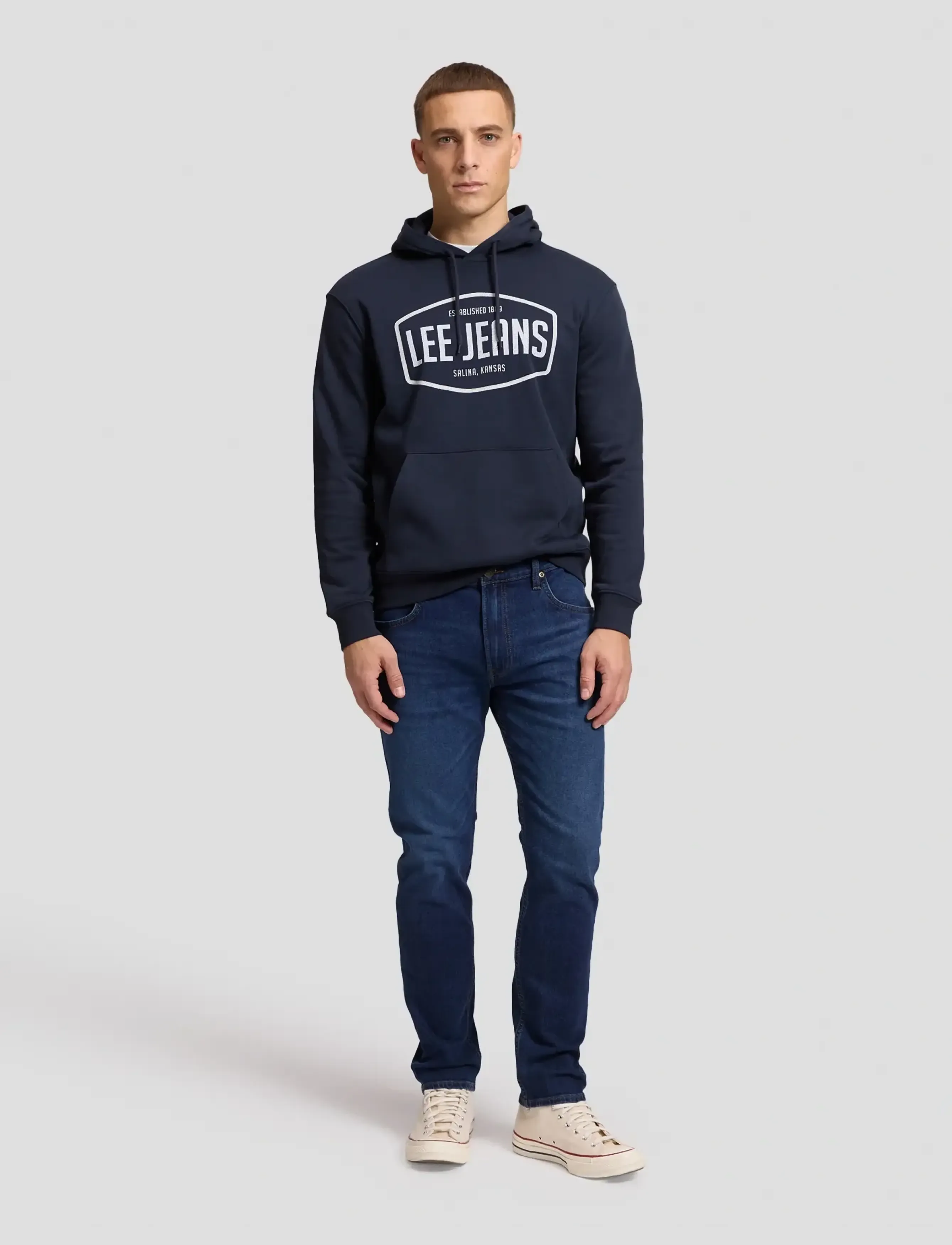 Lee Jeans - BIG LOGO HOODIE - hoodies - rebel navy - 2